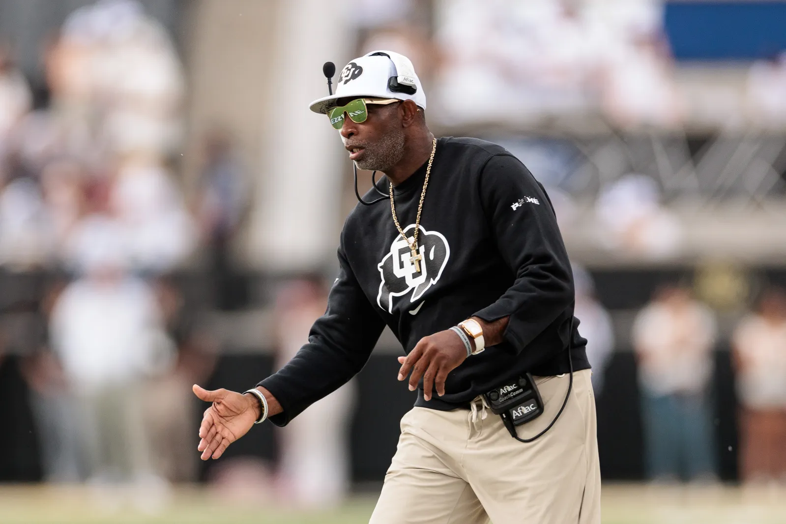 Colorado Buffaloes head coach Deion Sanders during game against Weber State