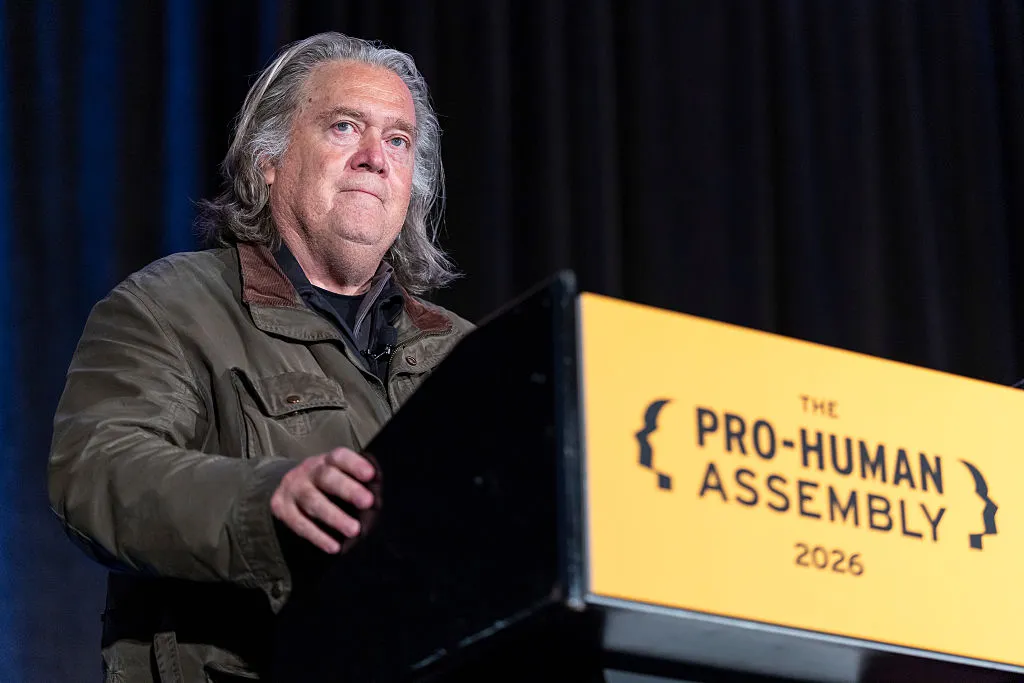 Steve Bannon speaks during the Pro-Human Assembly on September 15, 2026.
