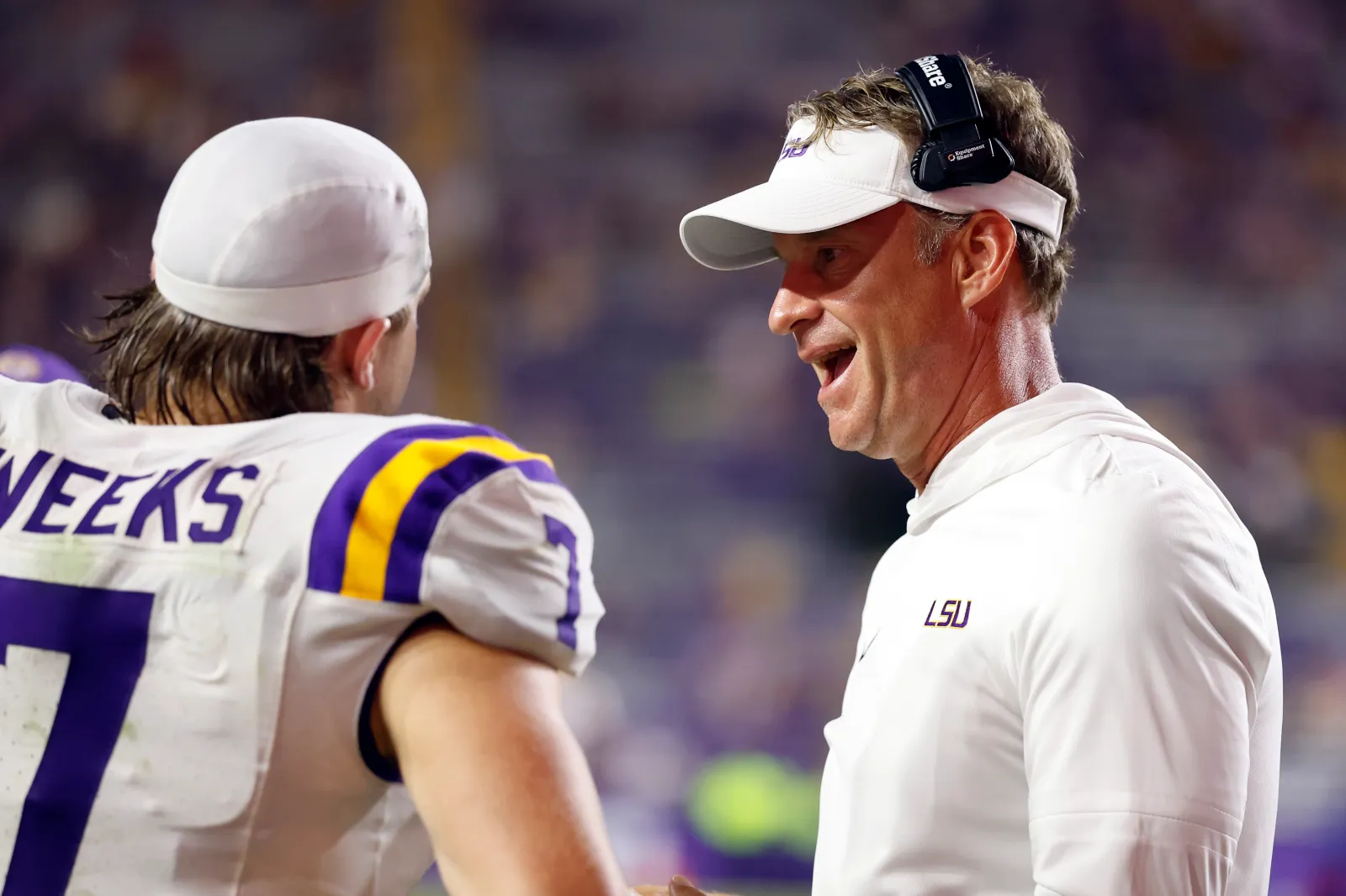 Head coach Lane Kiffin of the LSU Tigers.