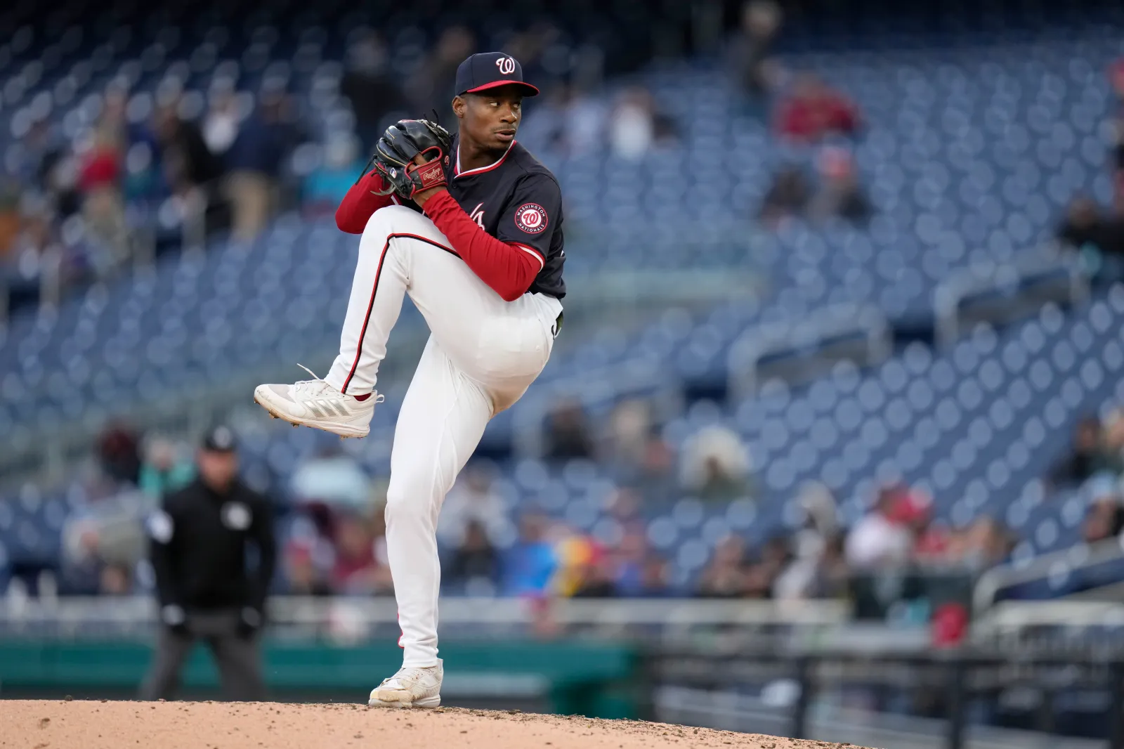 WASHINGTON, DC - APRIL 04: Josiah Gray #40 of the Washington Nationals pitches against the Pittsburgh Pirates during the fifth inning at Nationals Park on April