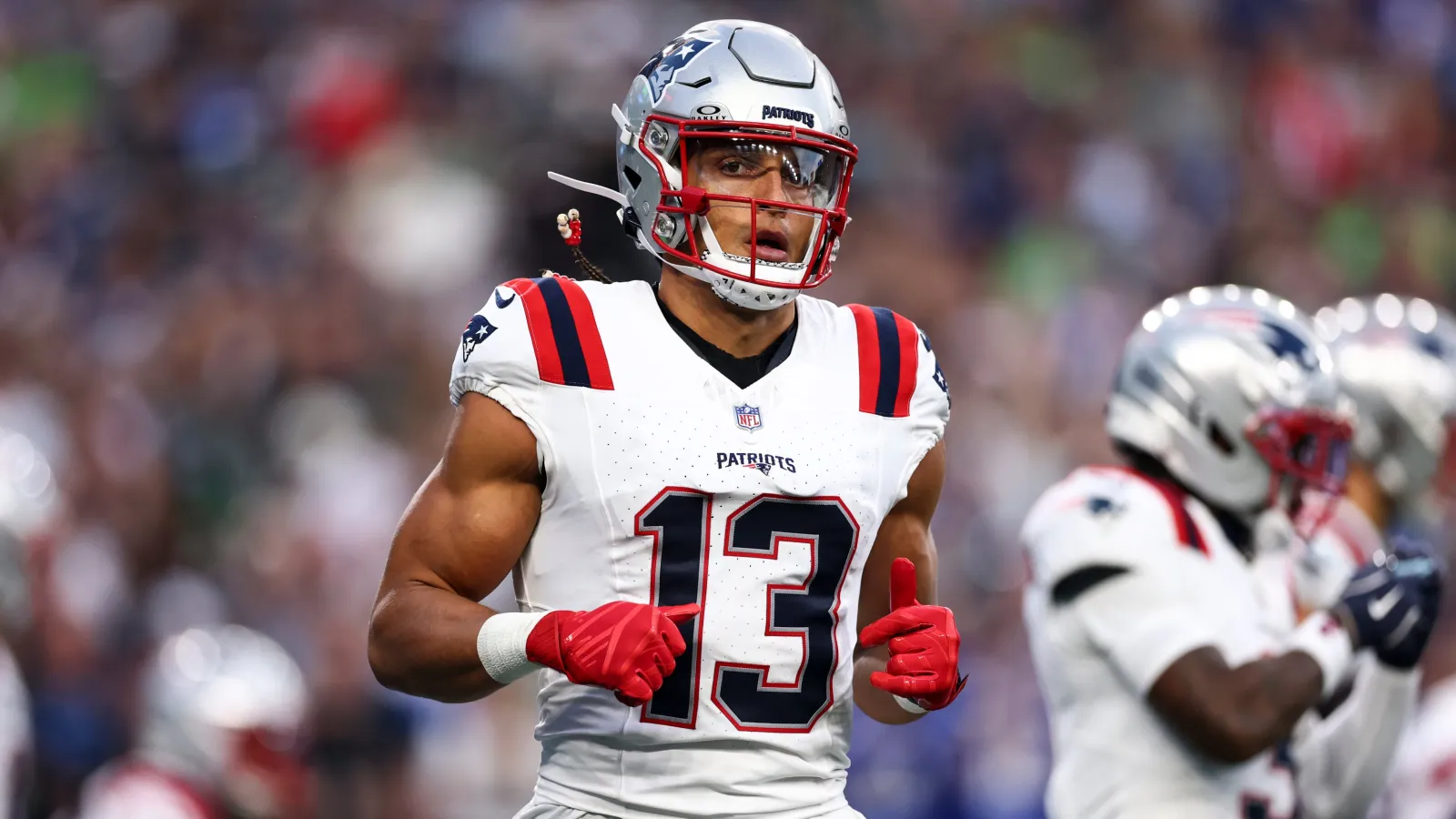 Mack Hollins #13 of the New England Patriots