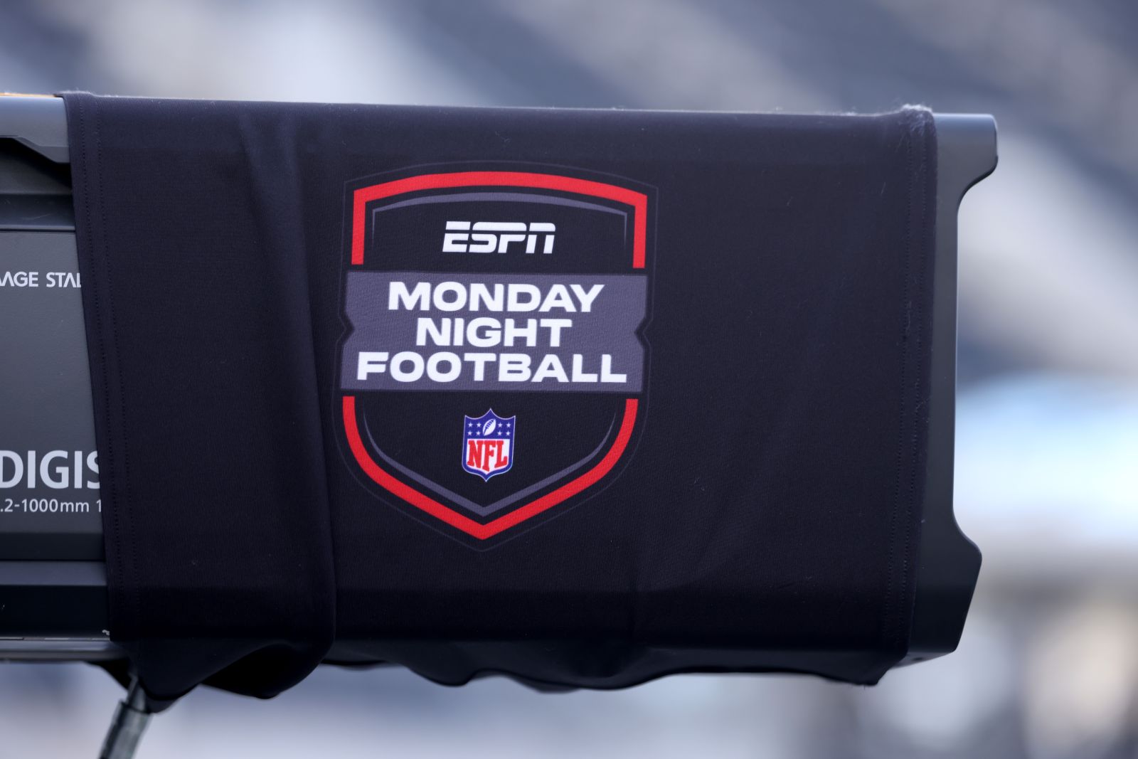 INGLEWOOD, CALIFORNIA - DECEMBER 08: A detailed view of Monday Night Football signage on a broadcast camera prior to the game between the Los Angeles Chargers a