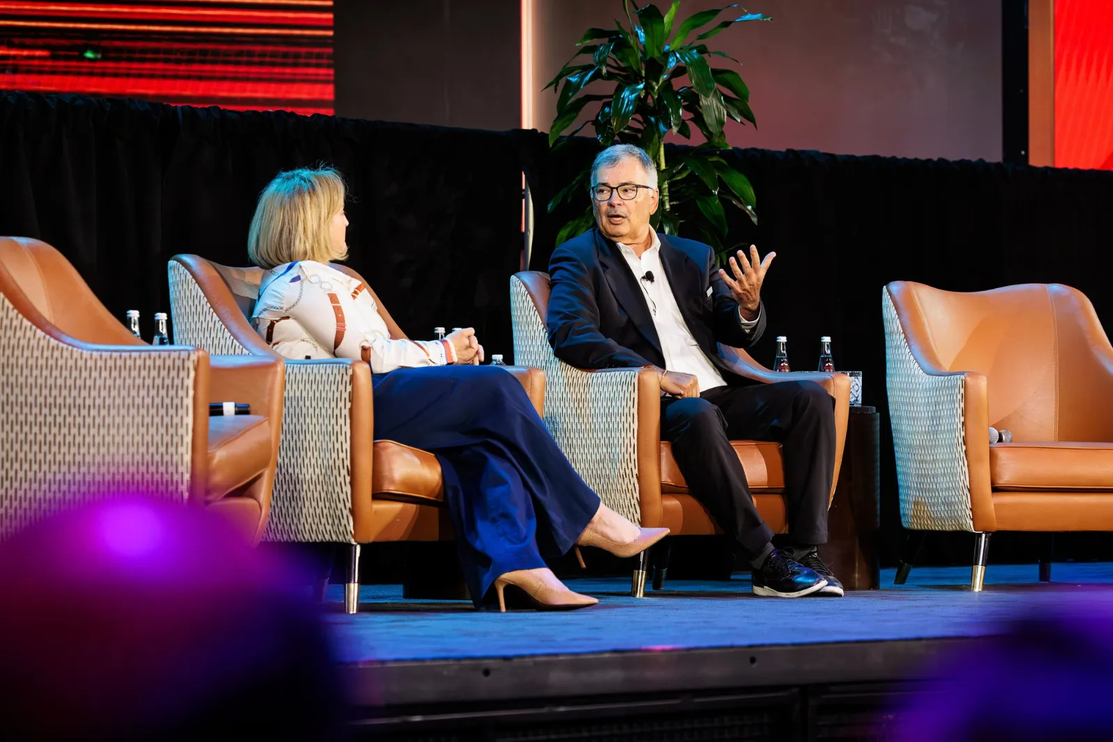 Resorts World Las Vegas president and CFO Carlos Castro answers a question from a moderator at the Newsweek New Destinations World Summit 2026.
