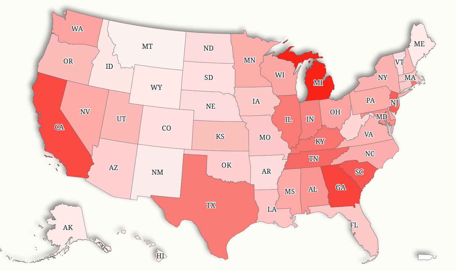 newsweek.com - Aliss Higham - Map estimates where Trump tariffs are hitting hardest