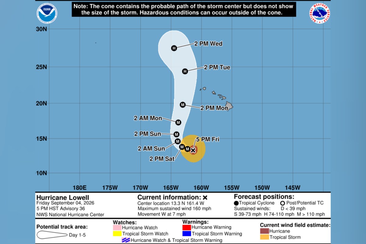 Hurricane Lowell Strengthens to Category 5 Near Hawaii: Live Tracker Maps