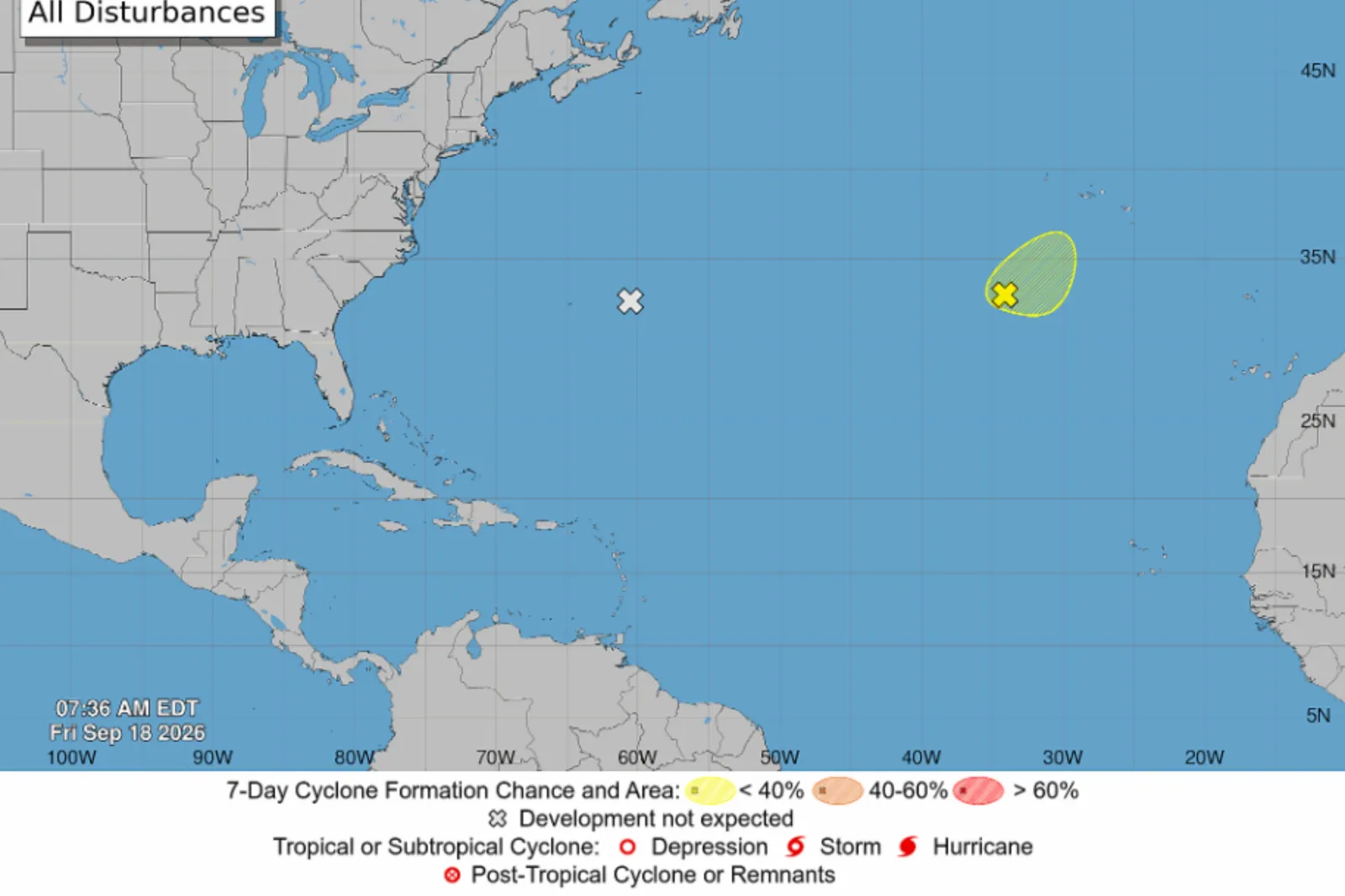 This NHC graphic highlights features being monitored in the Atlantic.