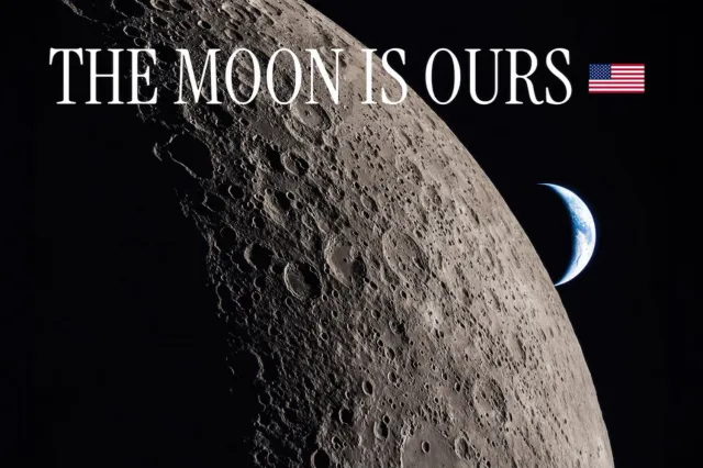 A picture shared by Trump declaring "The moon is ours."