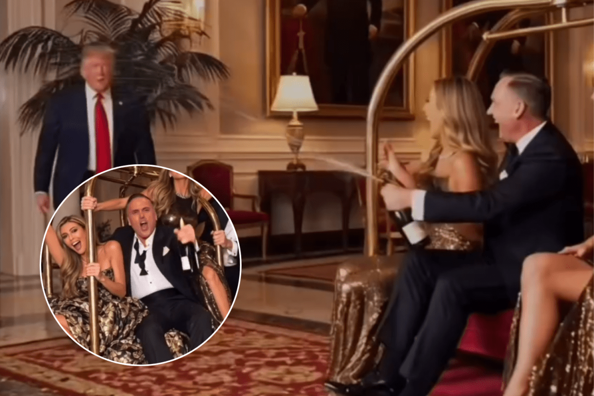 White House Shares AI Champagne Video of Trump Family Riding Golden Cart