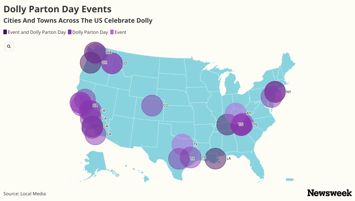 Dolly Parton Day: Map of Areas Hosting Events to Honor Beloved Icon