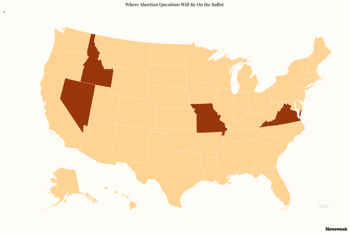 Map Shows Every State Where Abortion is on the Ballot in 2026 Midterm