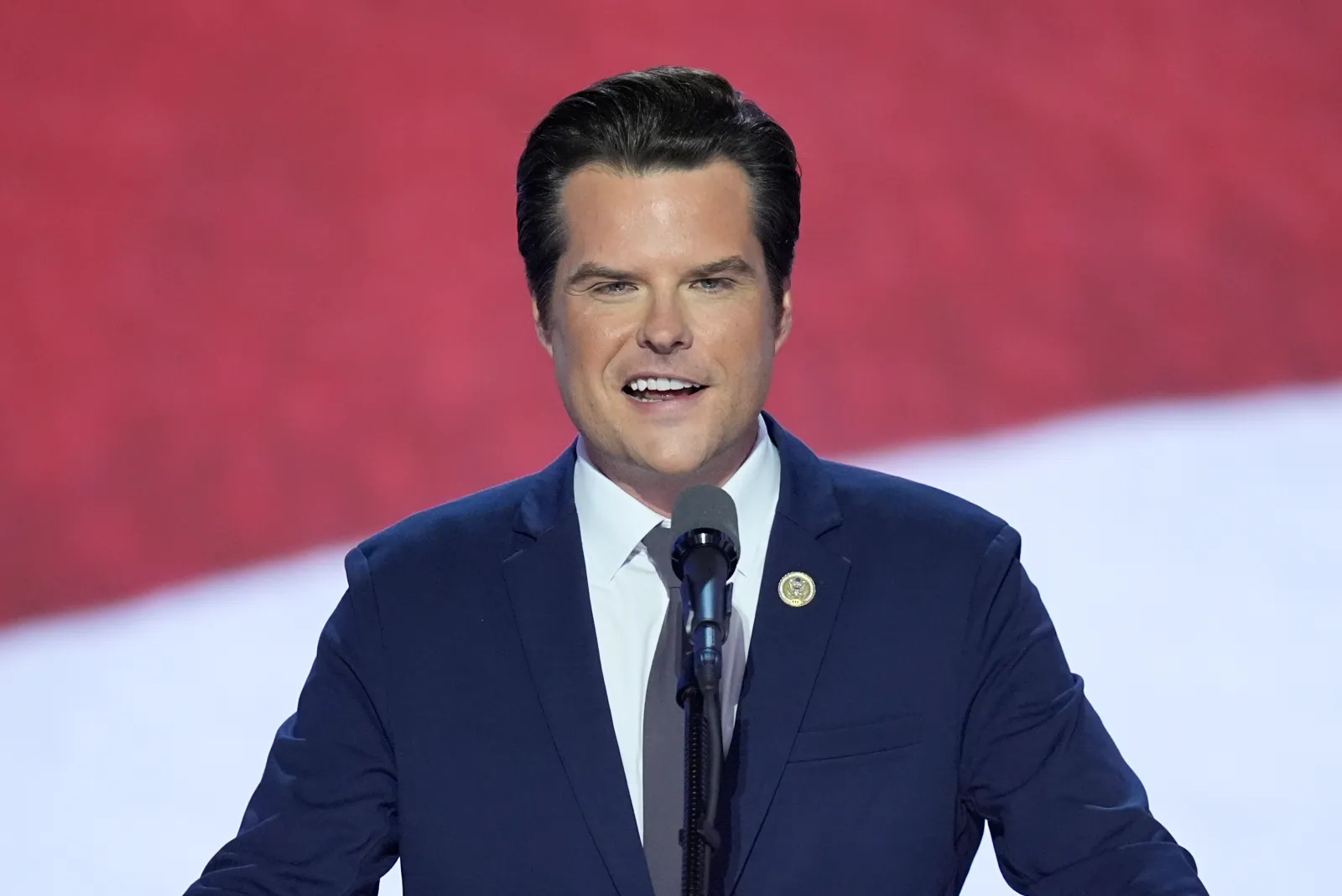Rep. Matt Gaetz, R-Fla., speaks at the Republican National Convention in Milwaukee, July 17, 2024. (AP Photo/J. Scott Applewhite, File)