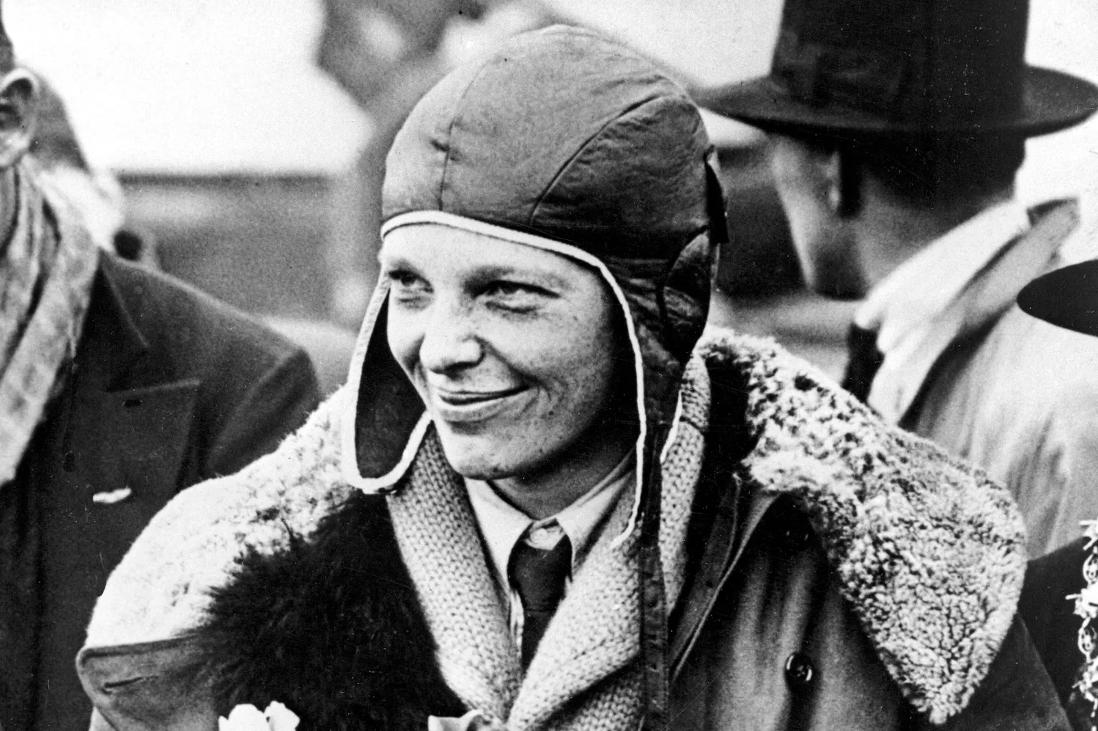 Amelia Earhart poses for photos as she arrives in Southampton, England, after her transatlantic flight on the "Friendship" from Burry Point, Wales, on June 26, 1928. (AP Photo/File)