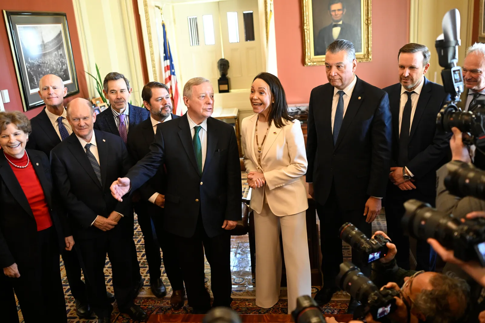 U.S. Senate Democratic Whip Dick Durbin and Senator Jeanne Shaheen host Venezuelan opposition leader and Nobel Peace Prize recipient María Corina Machado, along