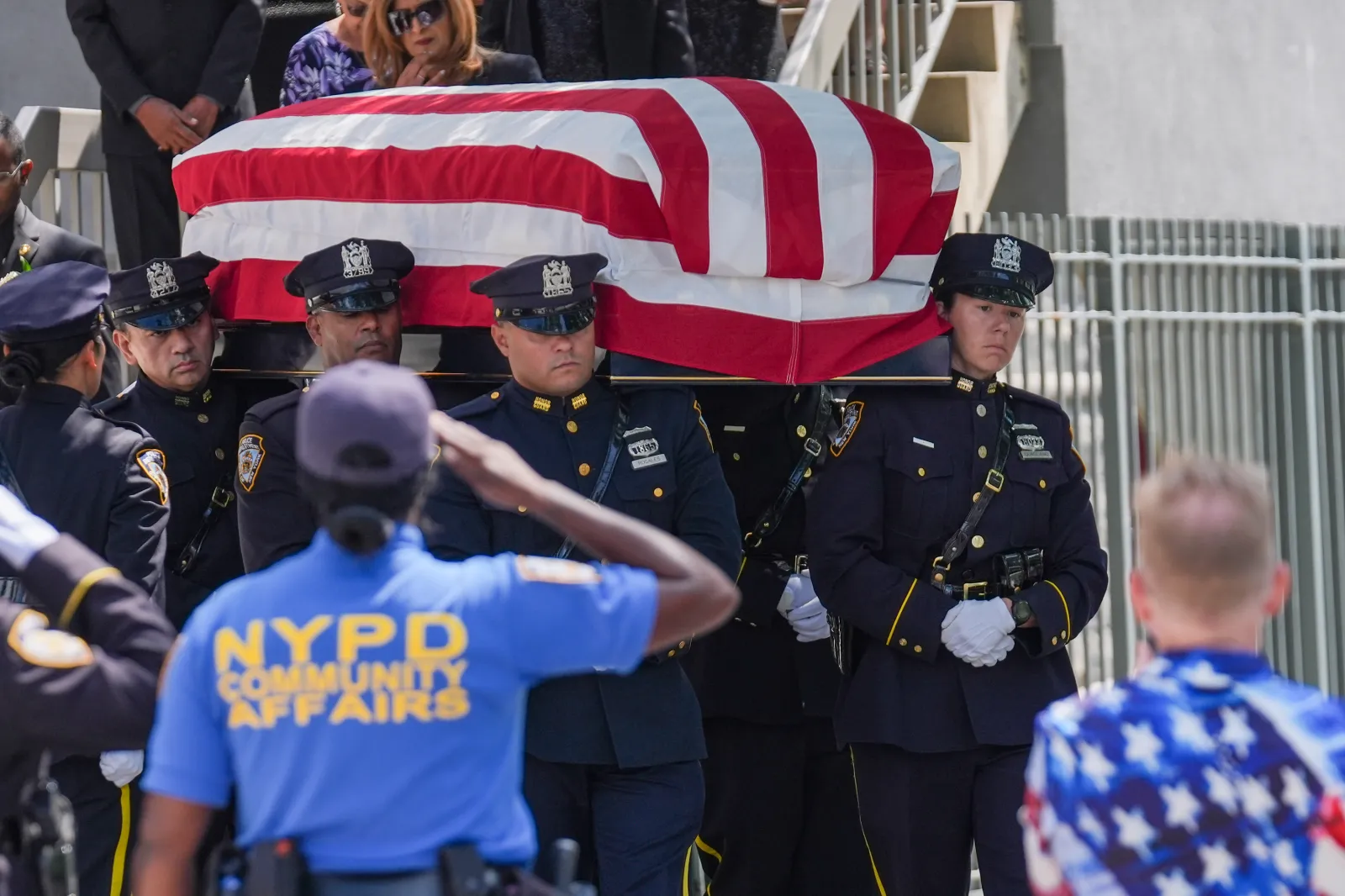 File photo: the casket of U.S. Army Sgt. Angel Sarah Rampersad is carried by NYPD officers, Queens borough, New York, July 31, 2026.