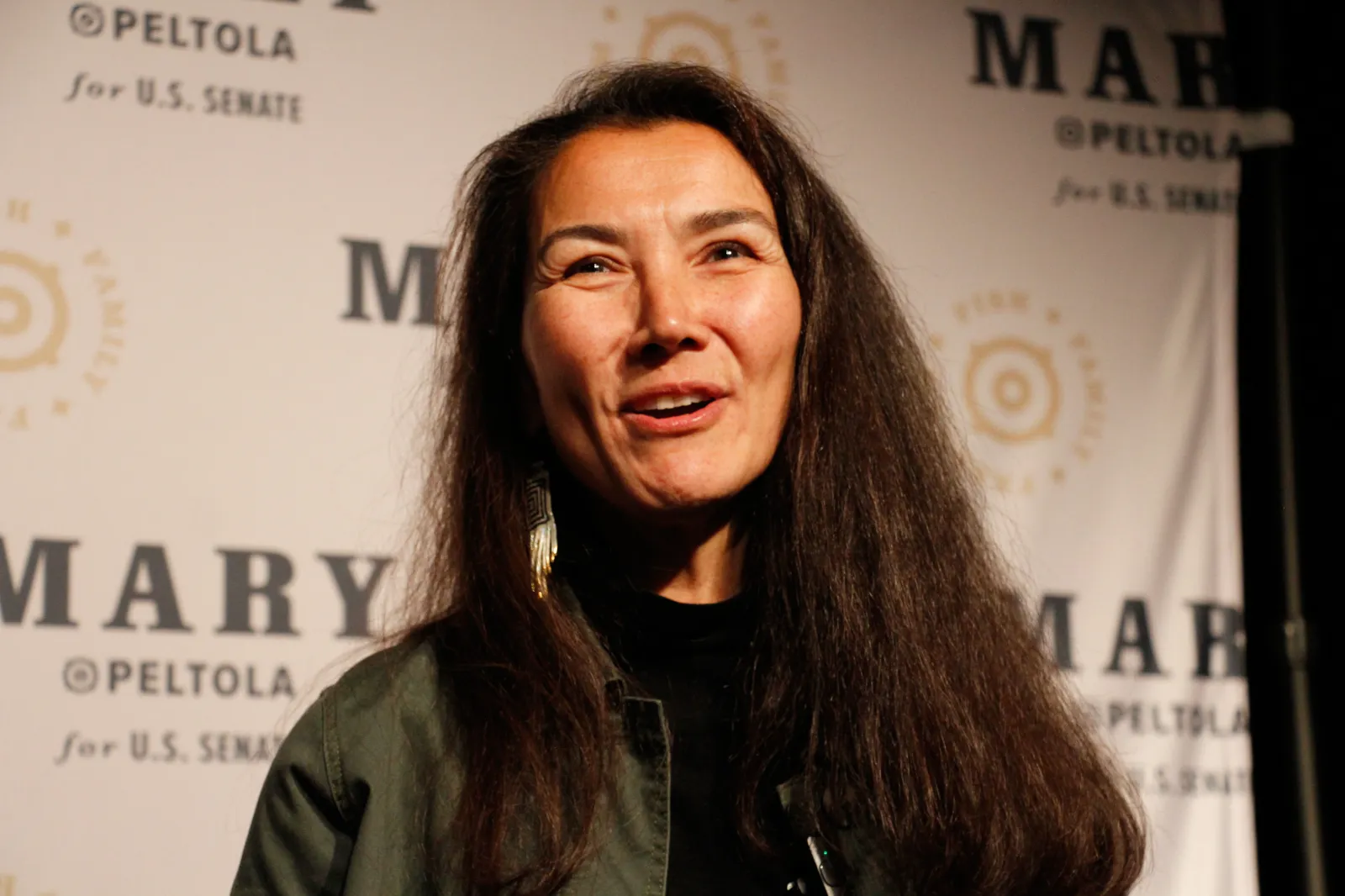 Mary Peltola, a Democrat running for the Senate seat in Alaska, addresses supporters at an election watch party on August 18, 2026, in Anchorage, Alaska.