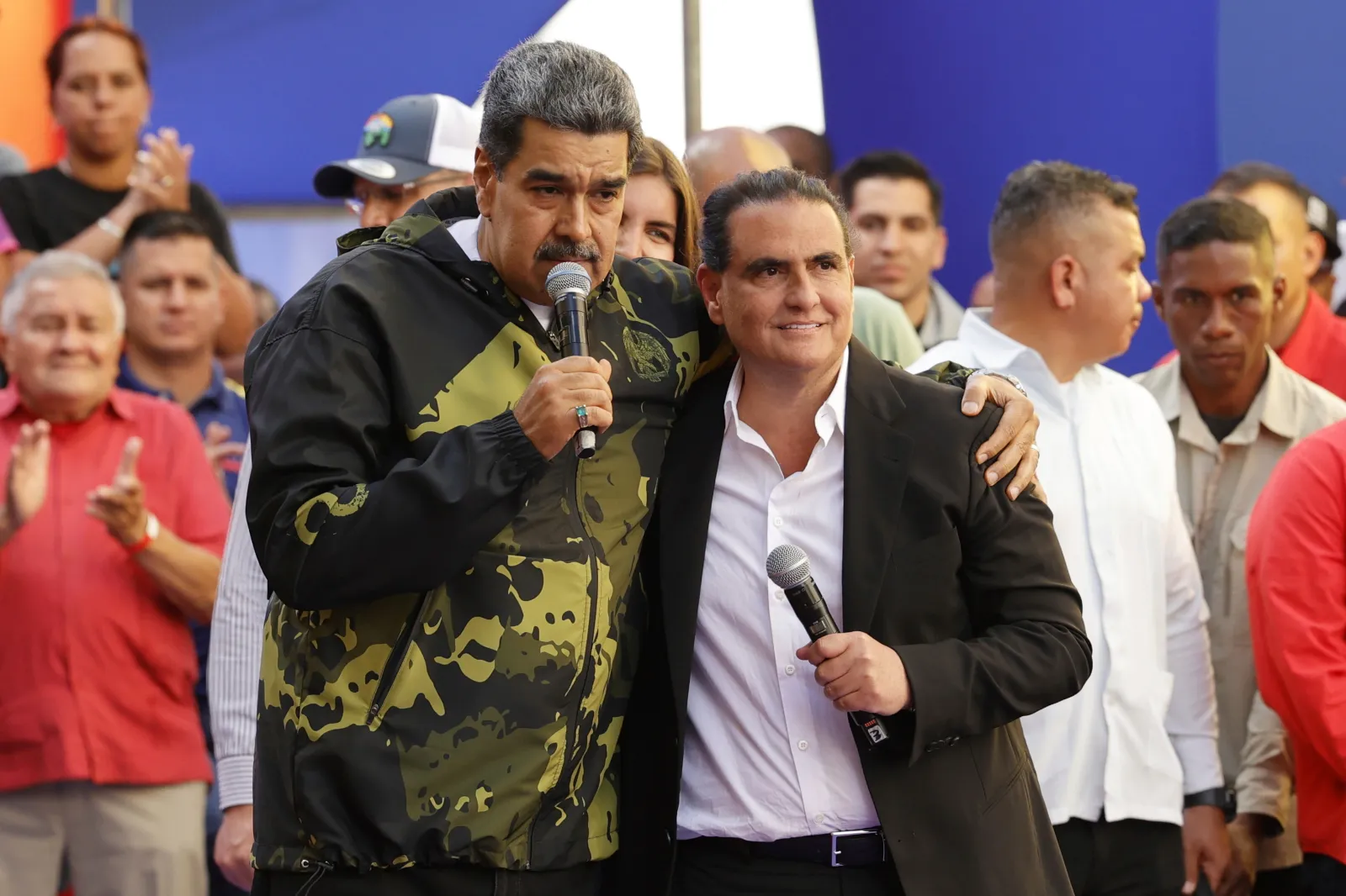 Venezuela's President Nicolas Maduro, left, and Alex Saab stand together during an event in Caracas, Venezuela, January 23, 2024