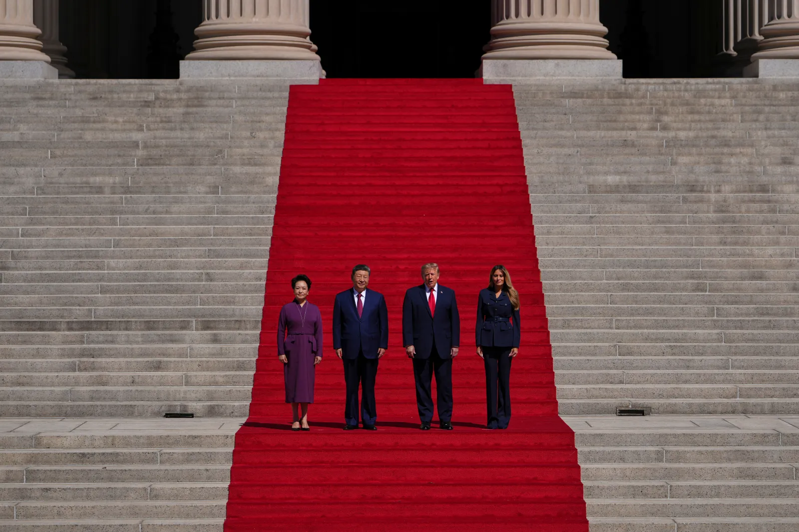 Chinese President Xi Jinping (center left), U.S. President Donald Trump (center right) and their wives at the National Archives Museum on September 25, 2026, in Washington, D.C.