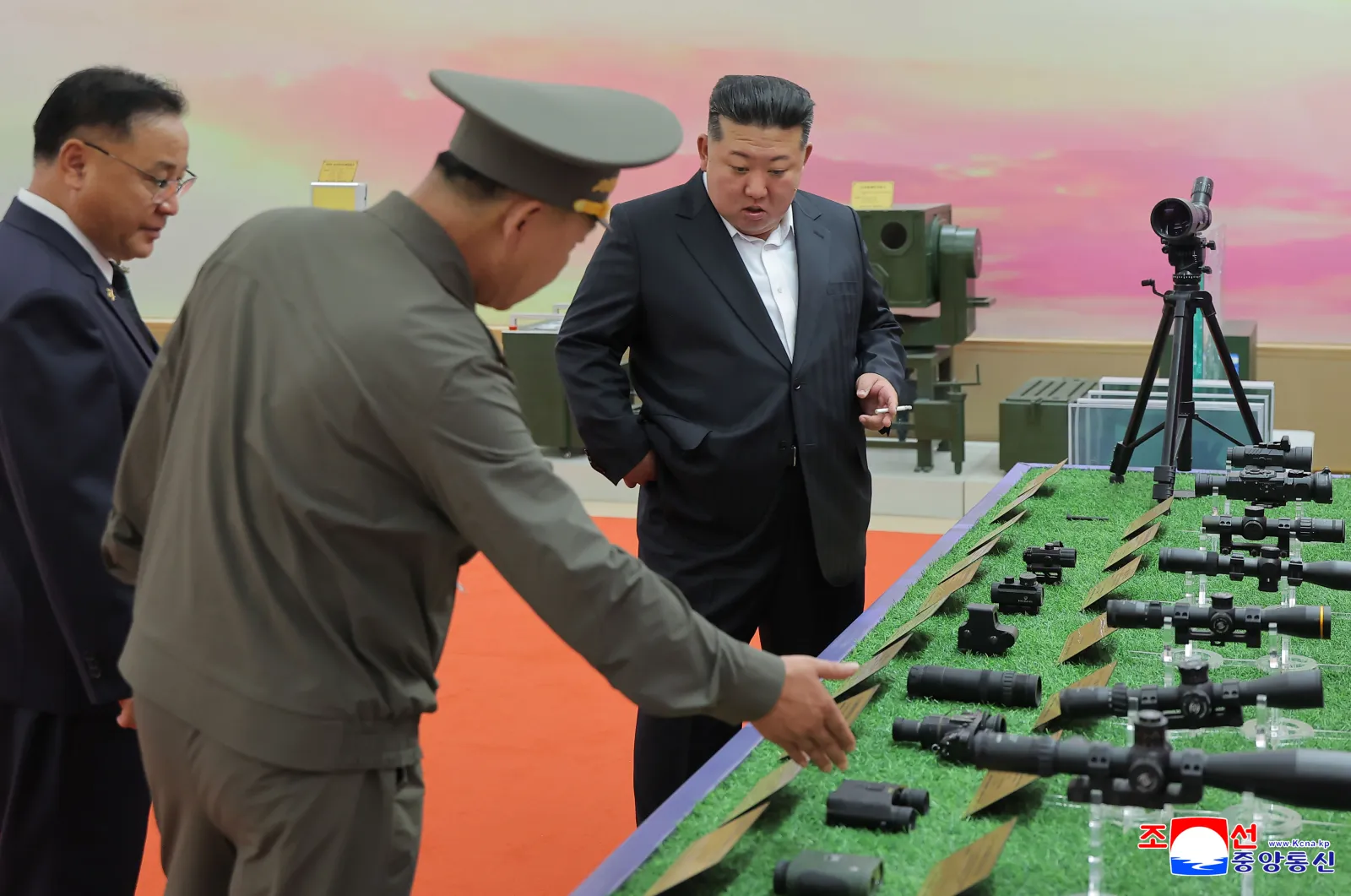 Kim Jong Un tours a new defense museum called National Defence Revolution Museum at an undisclosed location in North Korea on October 11, according to KCNA.