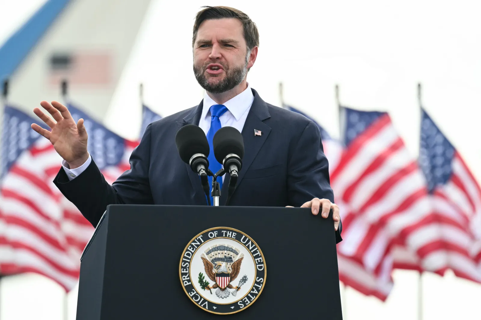 Vice President JD Vance speaking at a campaign rally in Tyler, Texas. Vance said in September that the administration was removing more than 760,000 unverified enrollees from the ACA.