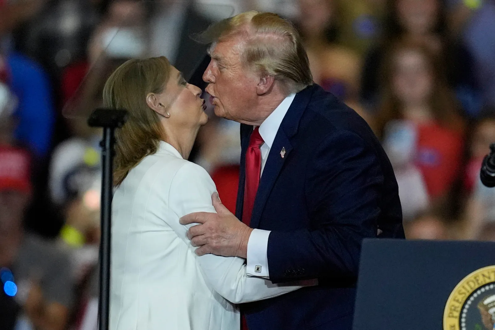 Trump Rally for Lindsey Graham’s Sister Upended by Numerous Protesters