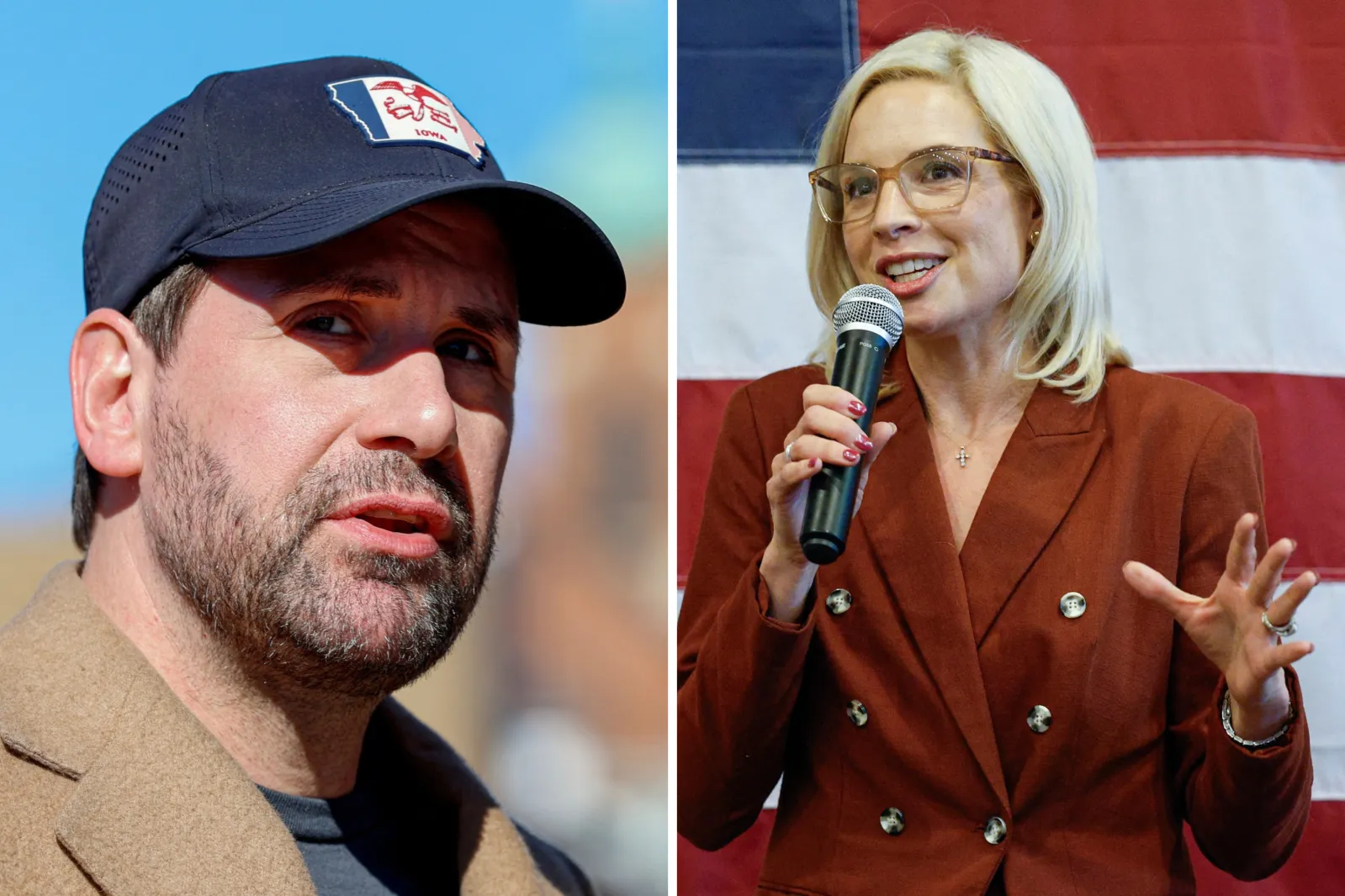 Josh Turek, left, and Ashley Hinson are neck-and-neck in the race for Iowa's U.S. Senate seat.