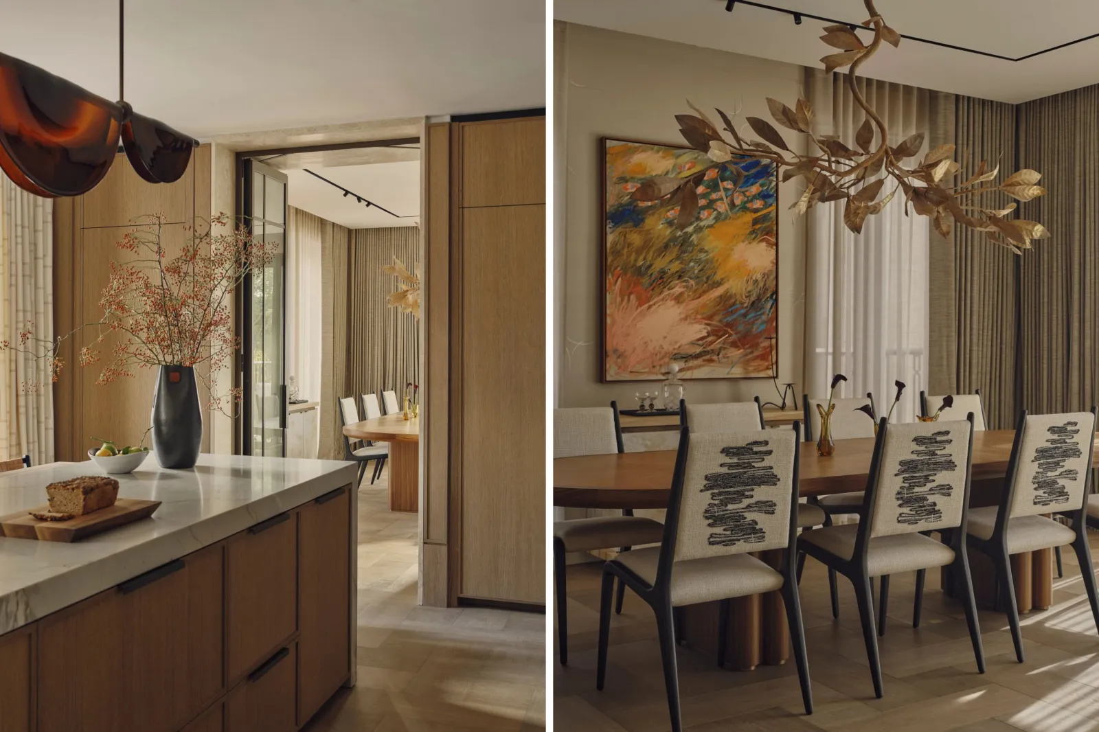 Images of a showroom apartment of St. John's Wood Square, designed by Portia Fox.