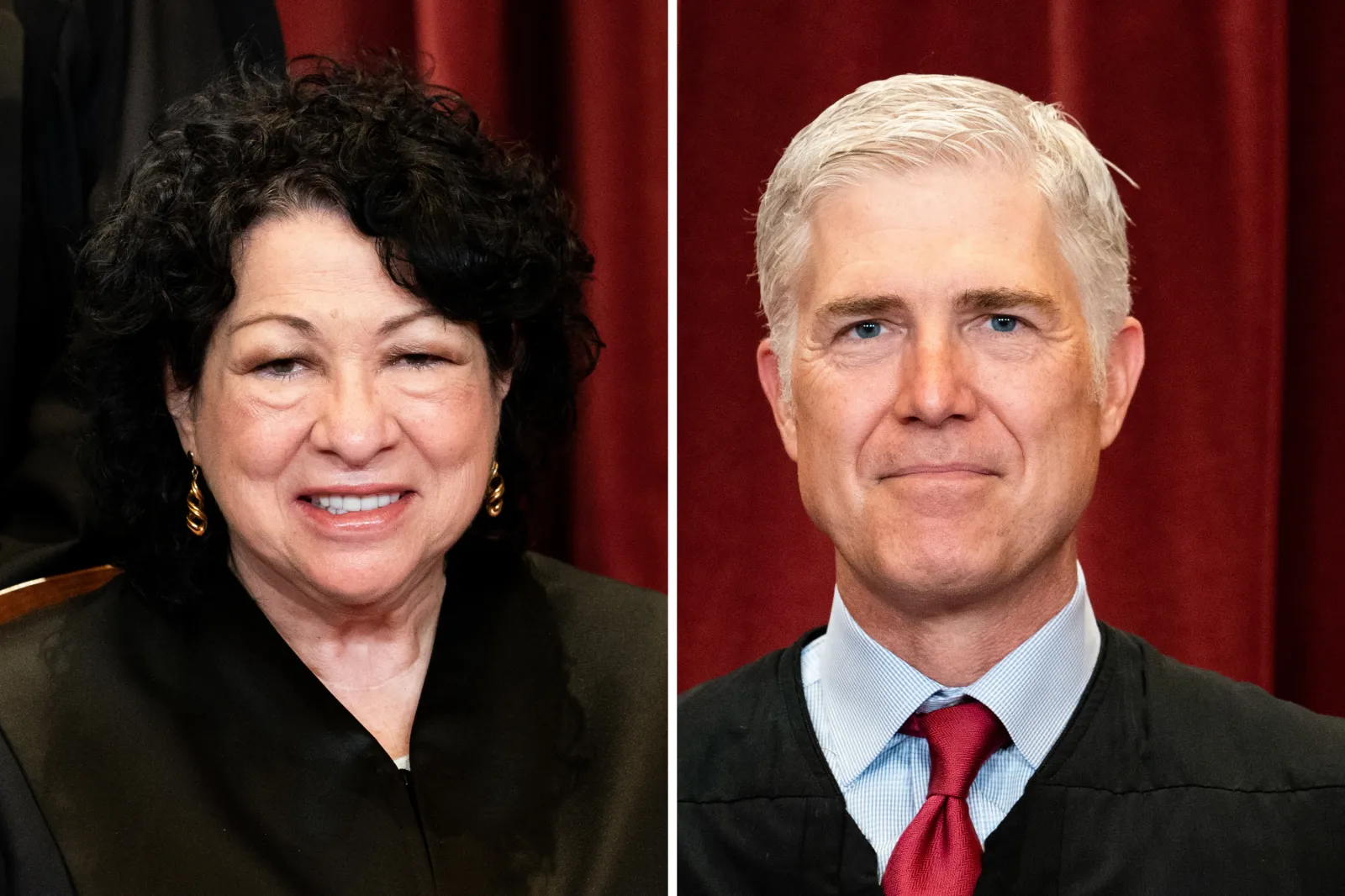 Associate Justice Sonia Sotomayor in Washington, D.C., on April 23, 2021. Associate Justice Neil Gorsuch in Washington, D.C., on April 23, 2021.