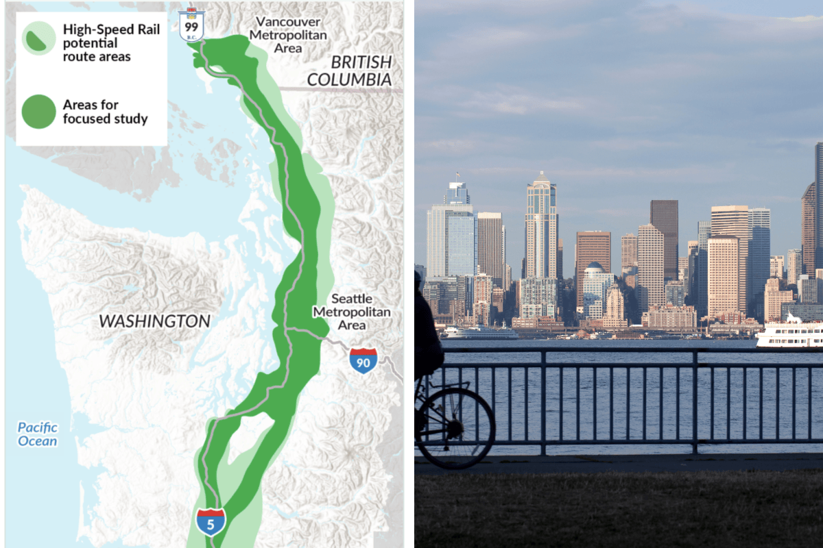 High-Speed Rail Map Shows Washington’s Bullet Train Plan