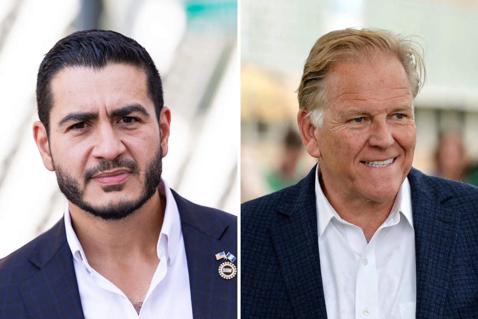 Democrat Abdul El-Sayed and Republican Mike Rogers meet Wednesday night in Detroit for their second and final debate in Michigan's open Senate race. (Photos: Getty Images)