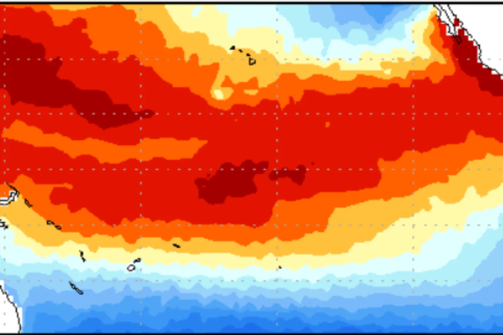 Graphic showing Tropical Pacific Sea Surface Temperatures for a week in September.