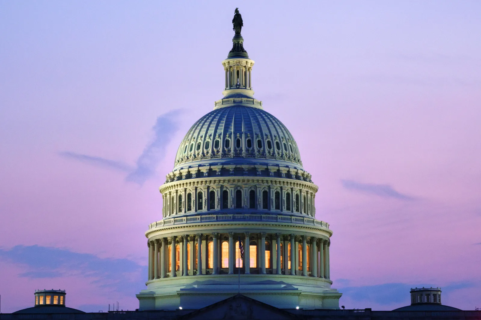 The U.S. Capitol building is seen at dusk on August 12, 2026 in Washington, DC.