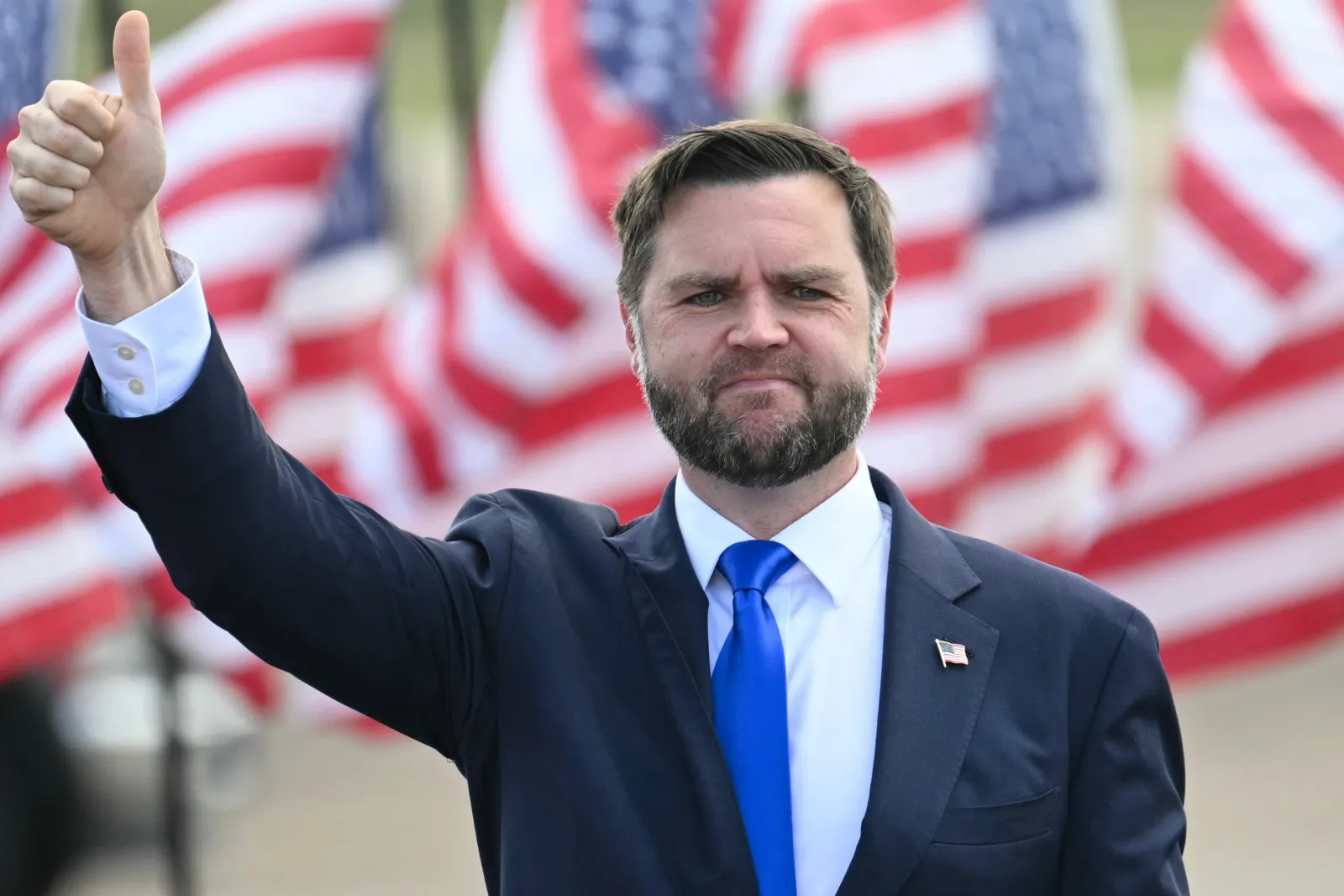 JD Vance speaks during a campaign rally at Tyler Pounds Regional Airport on October 13, 2026 in Tyler, Texas.