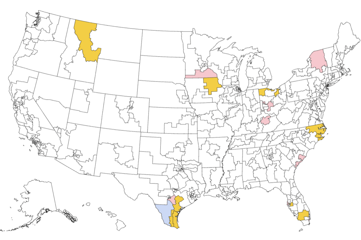 Map Shows Seats Democrats May Flip in Districts Trump Won by Double Digits