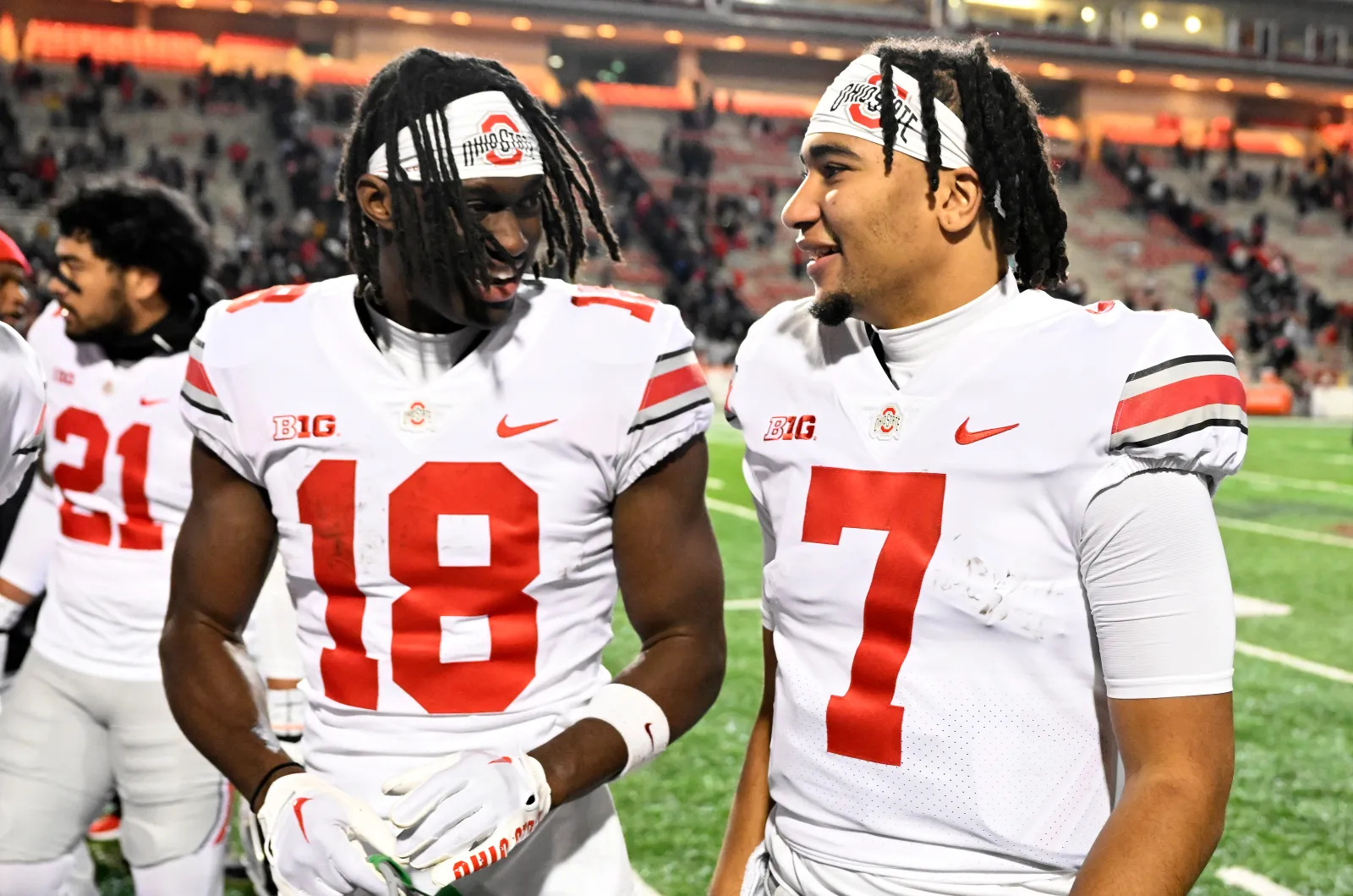 Former Ohio State wide receiver Marvin Harrison Jr. and quarterback C.J. Stroud