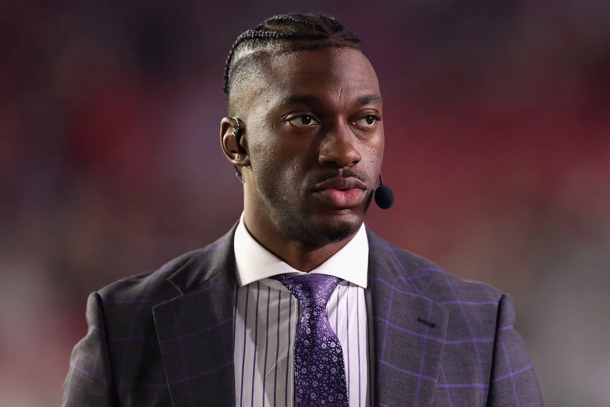 Former NFL player Robert Griffin III looks on during Patriots game against Cardinals