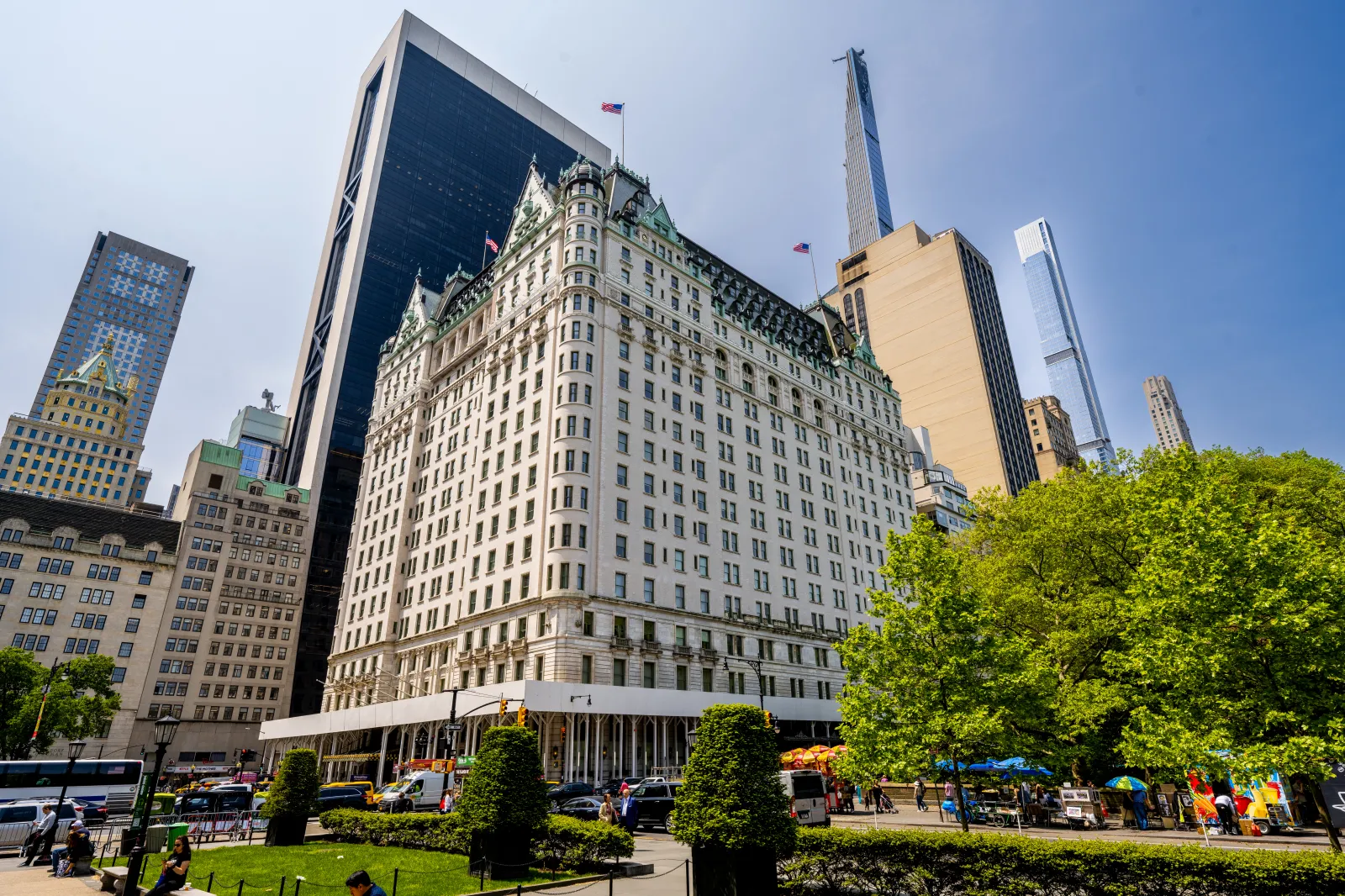 A view of the Plaza Hotel in May 2023 in New York City.