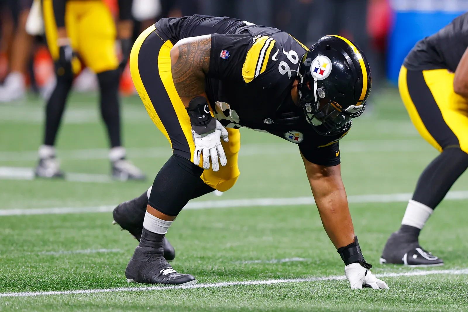 Breiden Fehoko #96 of the Pittsburgh Steelers