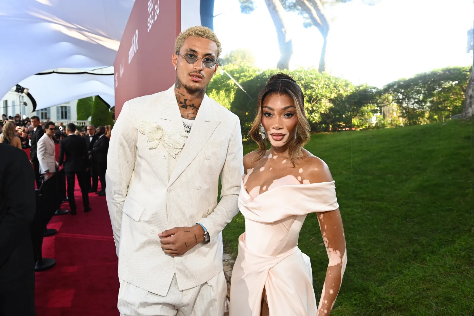 Kyle Kuzma and Winnie Harlow attend the amfAR Cannes Gala 30th edition on May 23, 2024, in Cap d'Antibes, France. (Ryan Emberley/amfAR/Getty Images for amfAR)