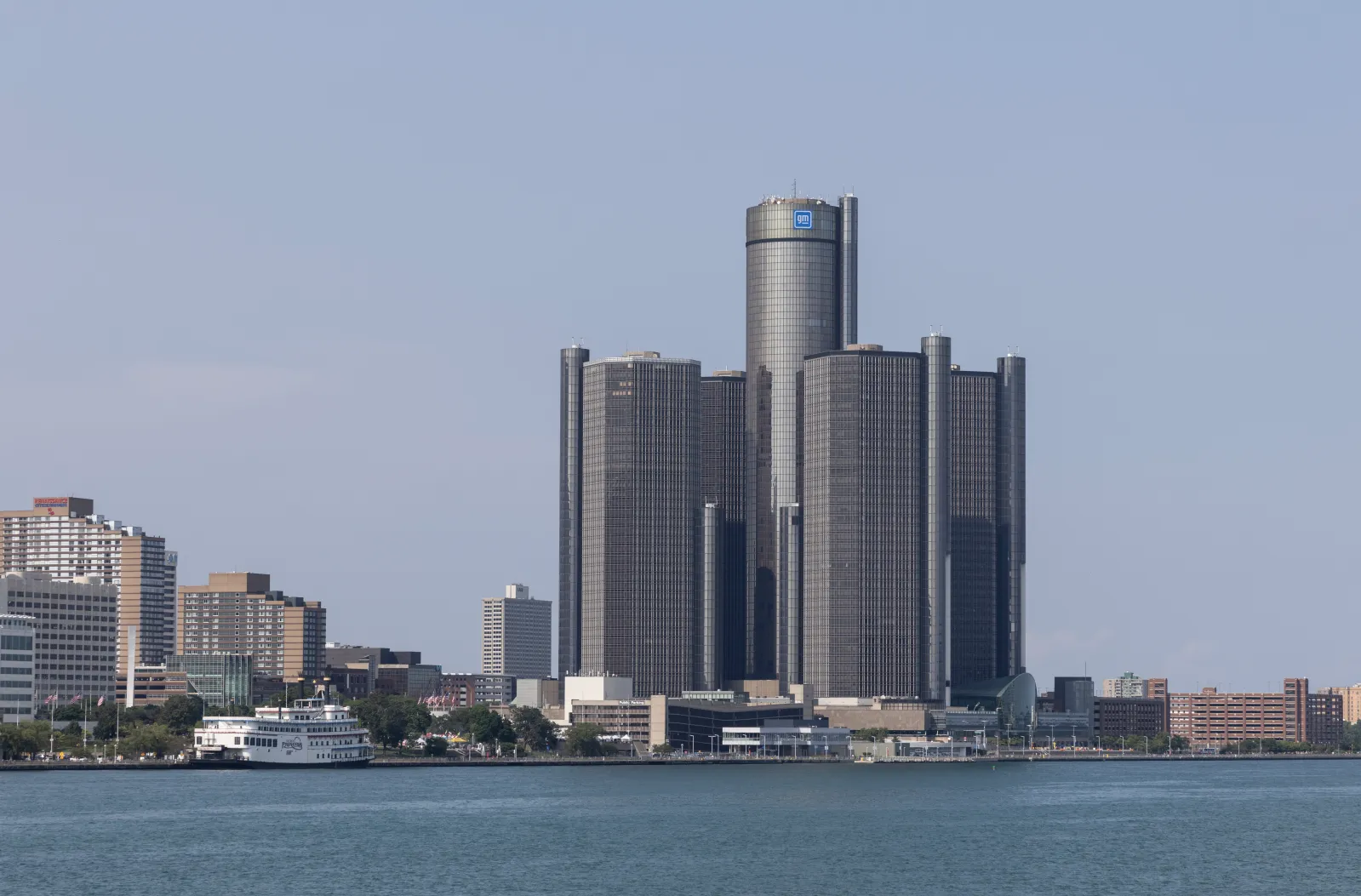 General Motors headquarters at the Renaissance Center in downtown Detroit on July 13, 2024.
