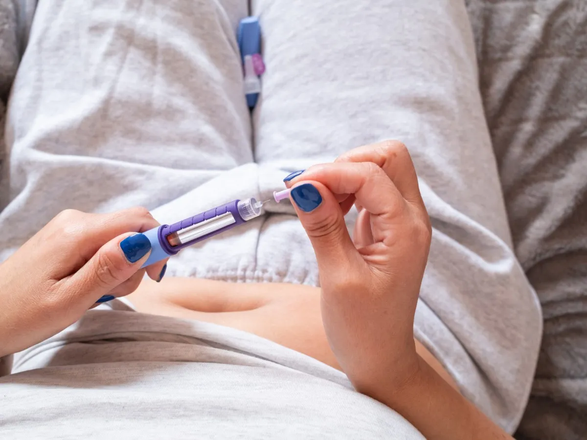 A patient uses a GLP-1 receptor agonist at home.