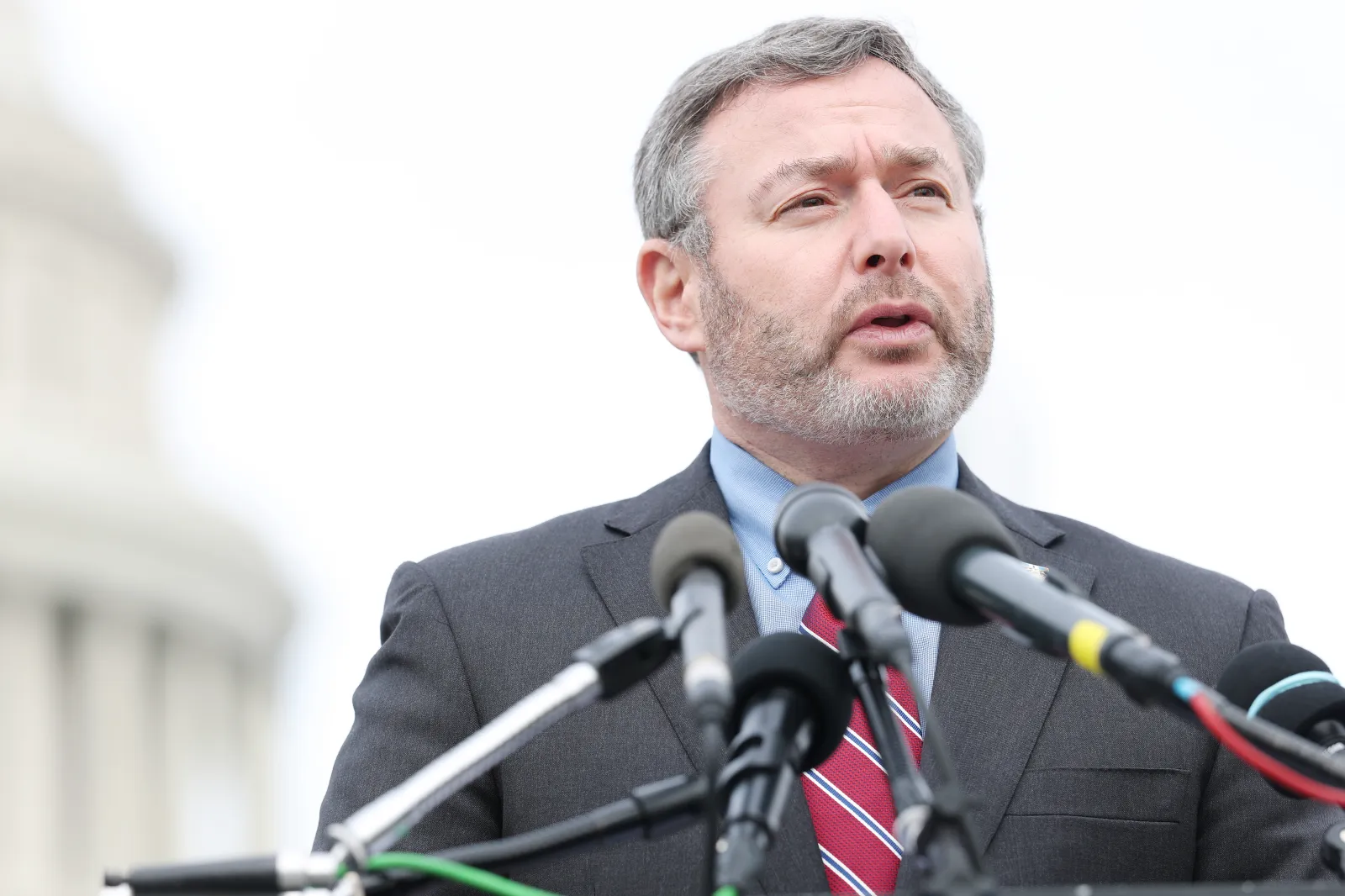 Representative Eugene Vindman speaks at a news conference at the U.S. Capitol on November 21, 2025.