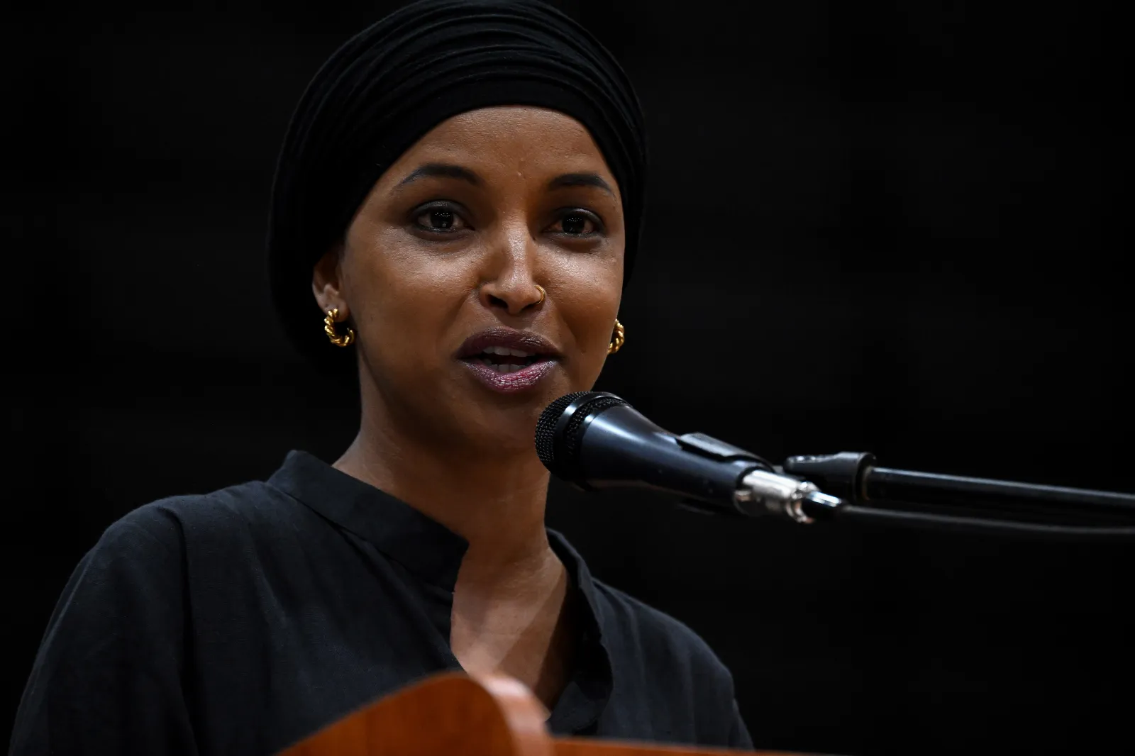 Rep. Ilhan Omar (D-MN) speaks during a campaign rally for Wisconsin Gubernatorial candidate Francesca Hong on August 2, 2026, in Milwaukee, Wisconsin. (Photo by Joshua Lott/Getty Images)