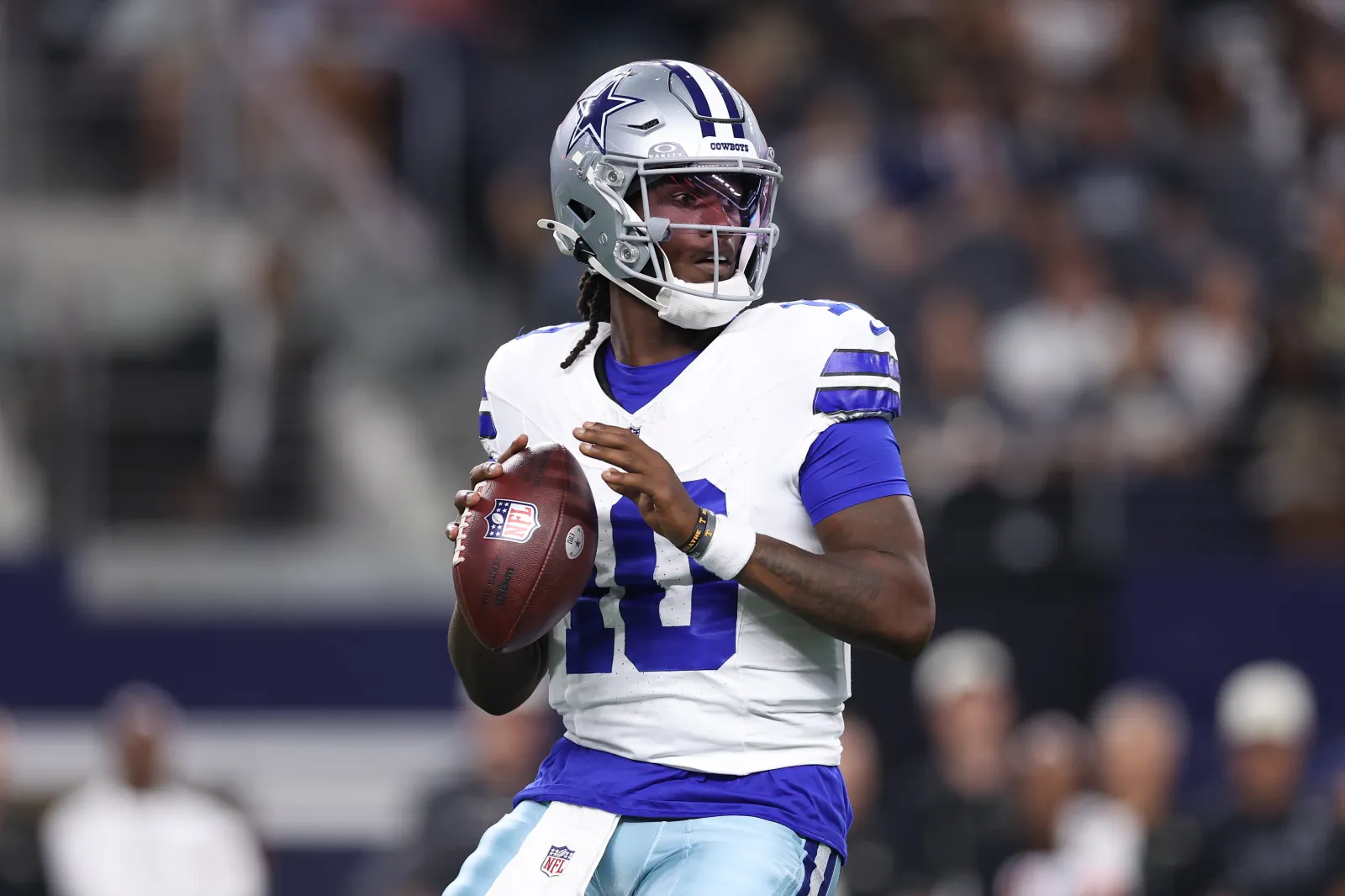 Joe Milton III #10 of the Dallas Cowboys.