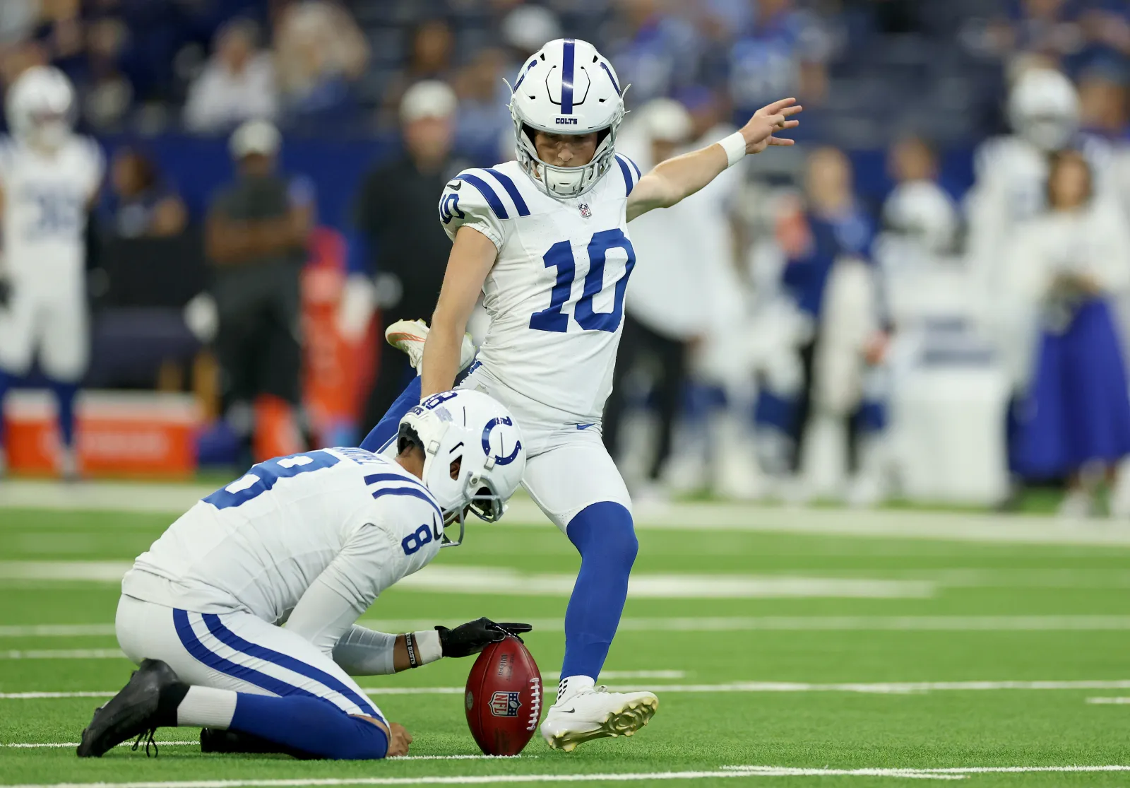 Blake Grupe #10 of the Indianapolis Colts