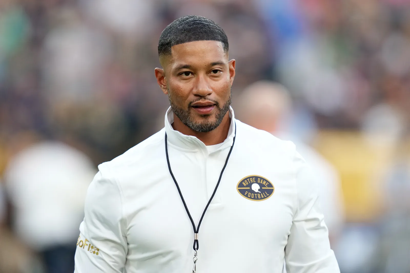Head coach Marcus Freeman of the Notre Dame Fighting Irish.