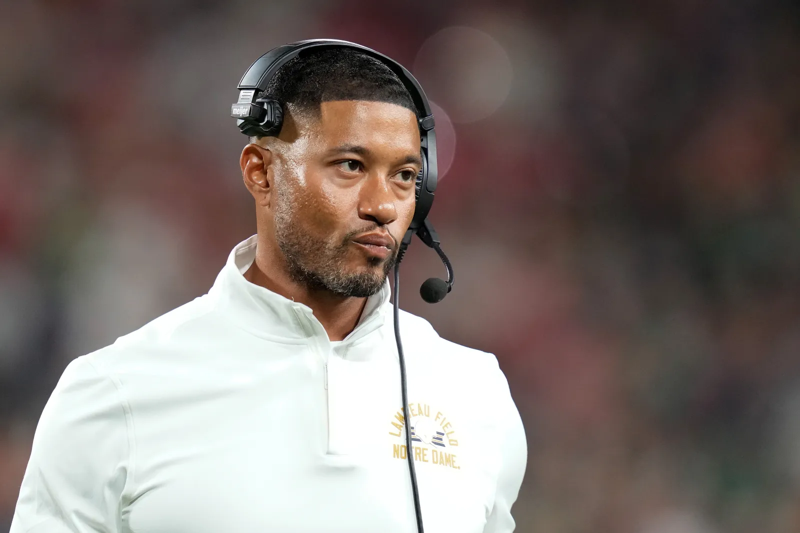 Head coach Marcus Freeman of the Notre Dame Fighting Irish.