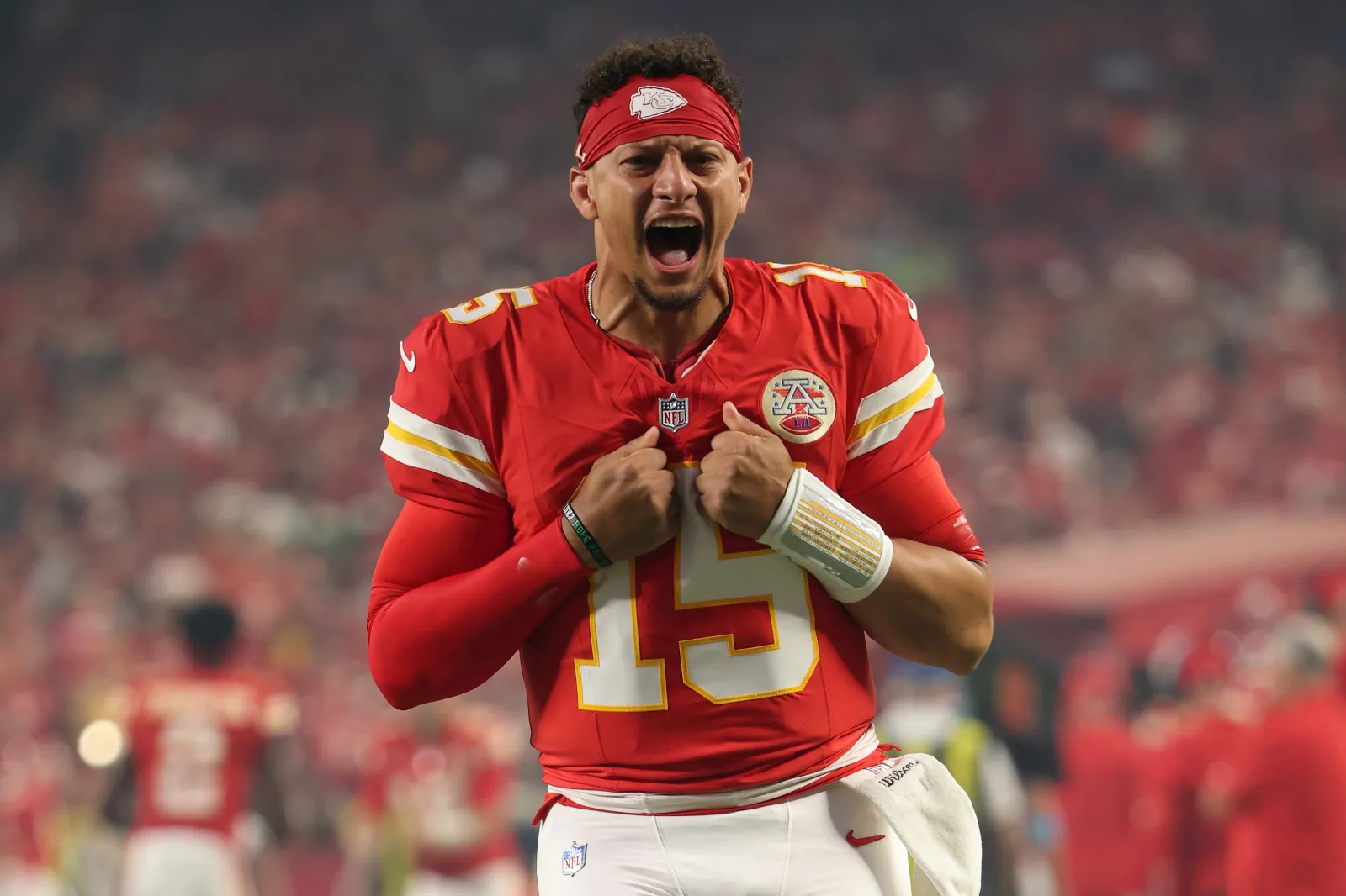 Patrick Mahomes #15 of the Kansas City Chiefs.