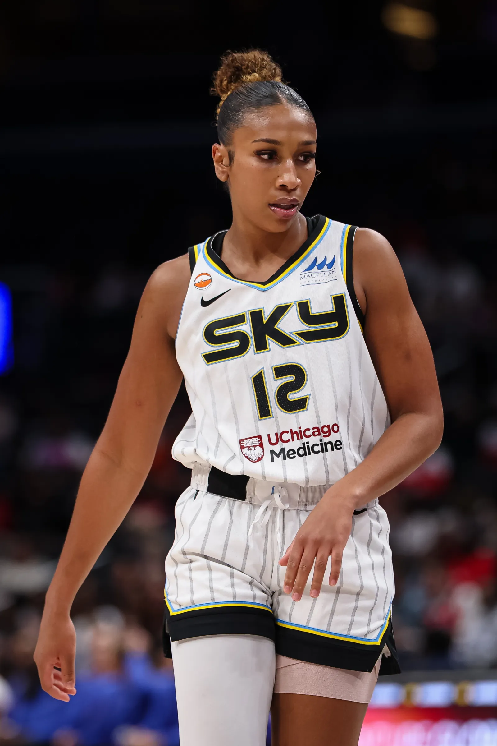 Sydney Taylor #12 of the Chicago Sky looks on against the Washington Mystics during the first half of the game at Capital One Arena on Sept. 24, 2026 in Washington, DC. (Photo by Scott Taetsch/Getty Images)