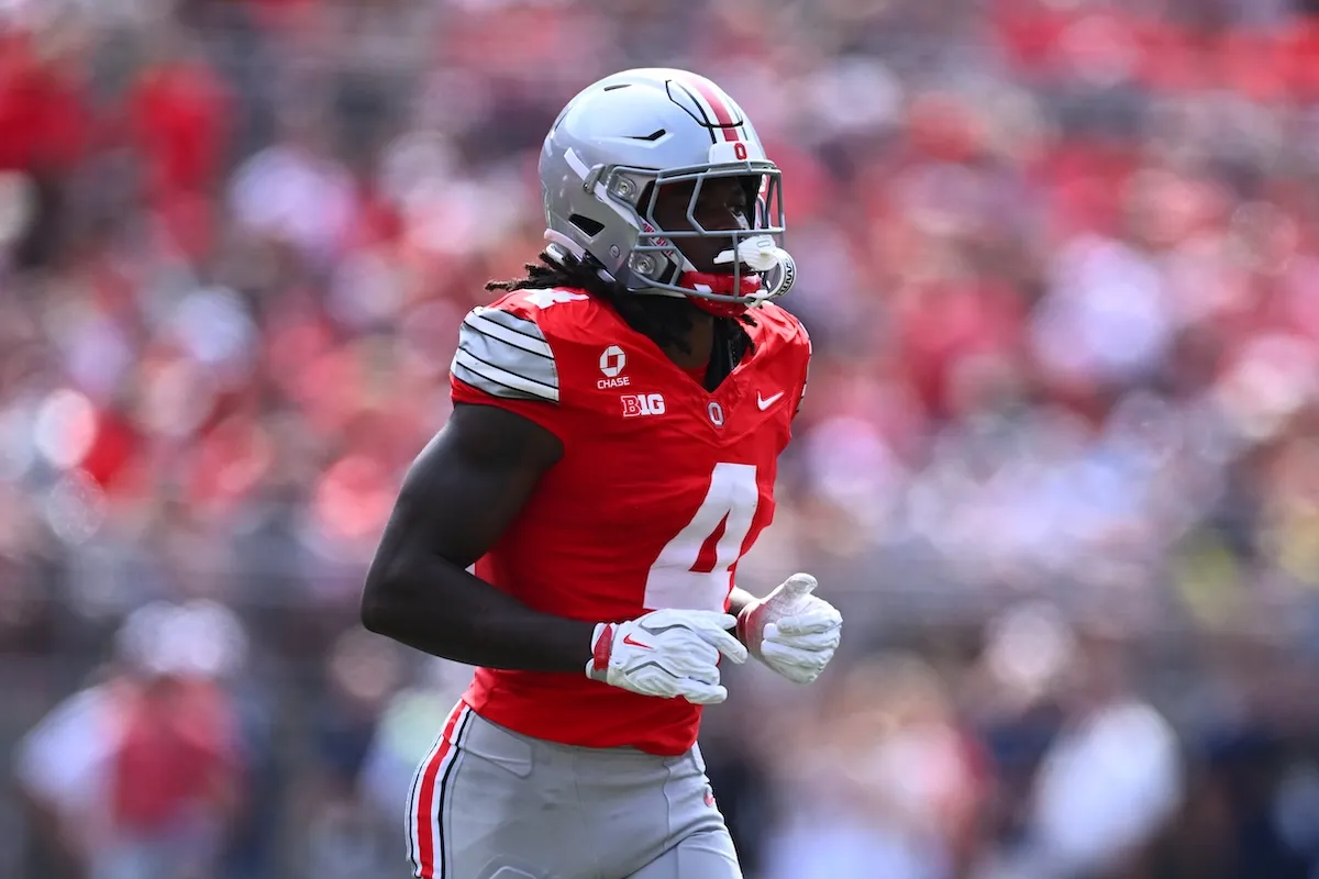 Ohio State Buckeyes wide receiver Jeremiah Smith plays against Kent State