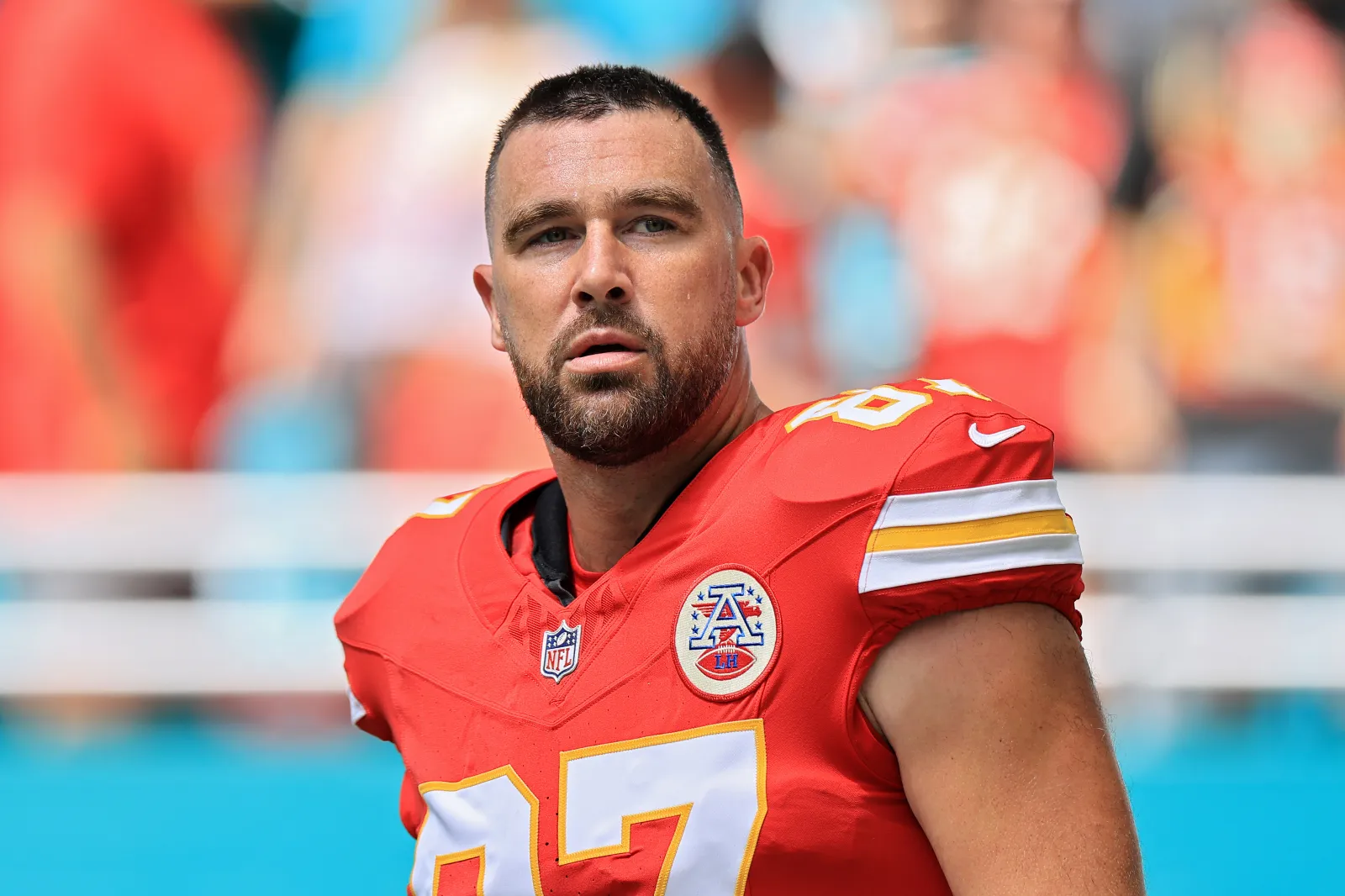Kansas City Chiefs tight. end Travis Kelce during game against Miami Dolphins